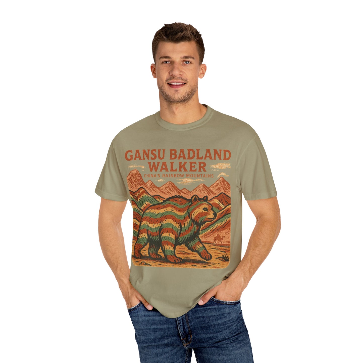 Gansu Badland Walker T-Shirt | Adventure Graphic Tee | Nature Lover Gift | Unisex Casual Wear | Outdoor Enthusiast Apparel