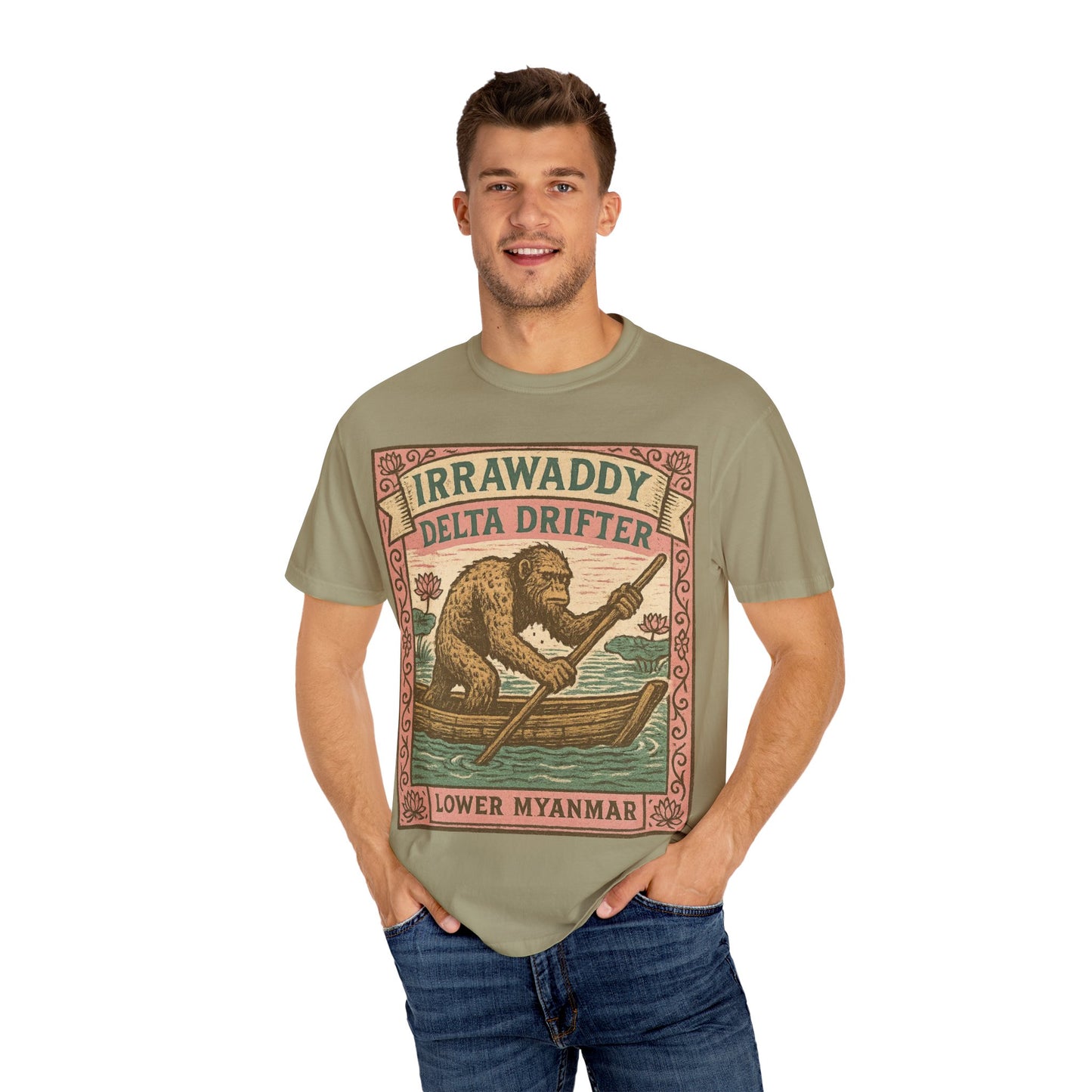 Irrawaddy Delta Drifter - Lower Myanmar - Squatches Around the World Collection - Comfort Colors 1717 T-Shirt