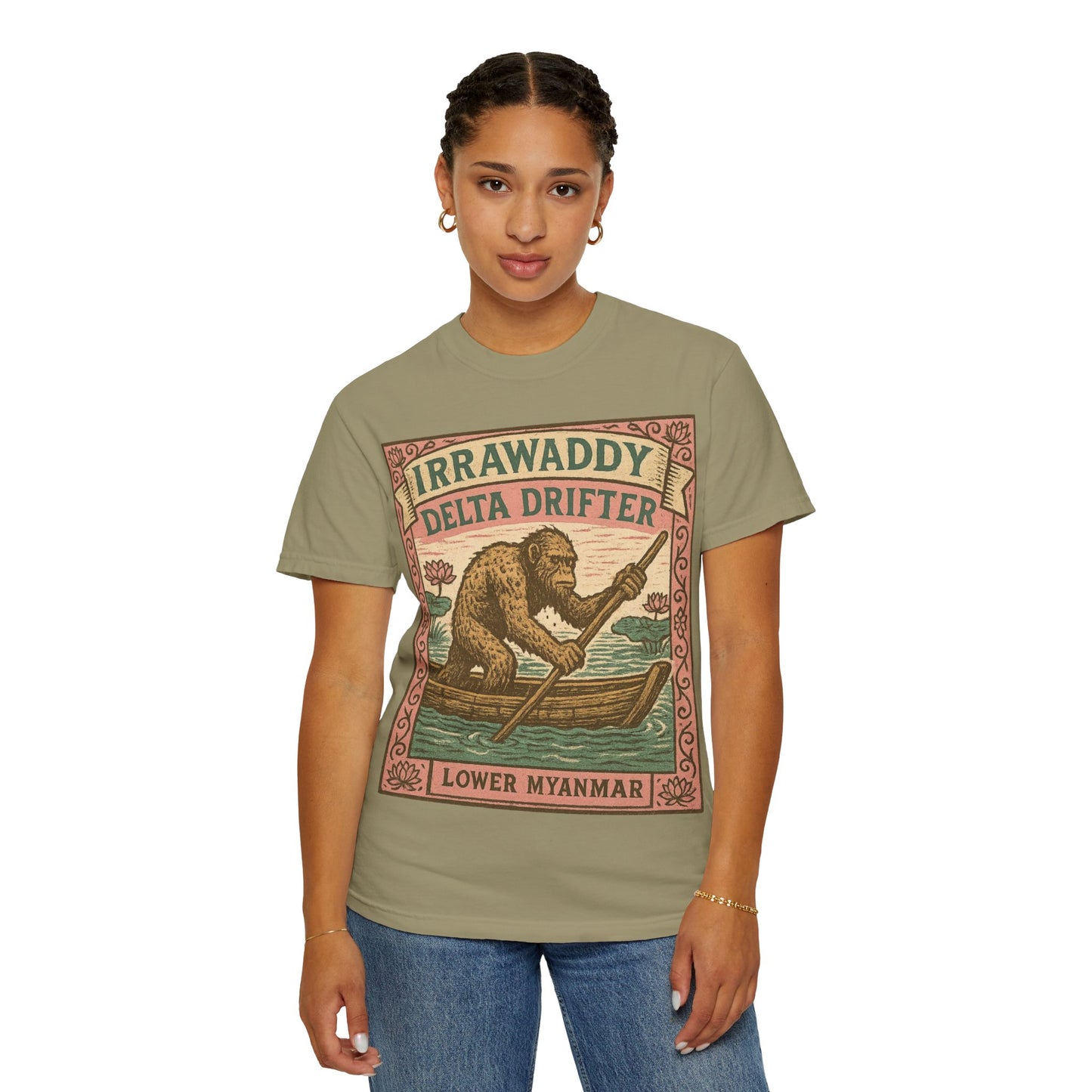 Irrawaddy Delta Drifter - Lower Myanmar - Squatches Around the World Collection - Comfort Colors 1717 T-Shirt
