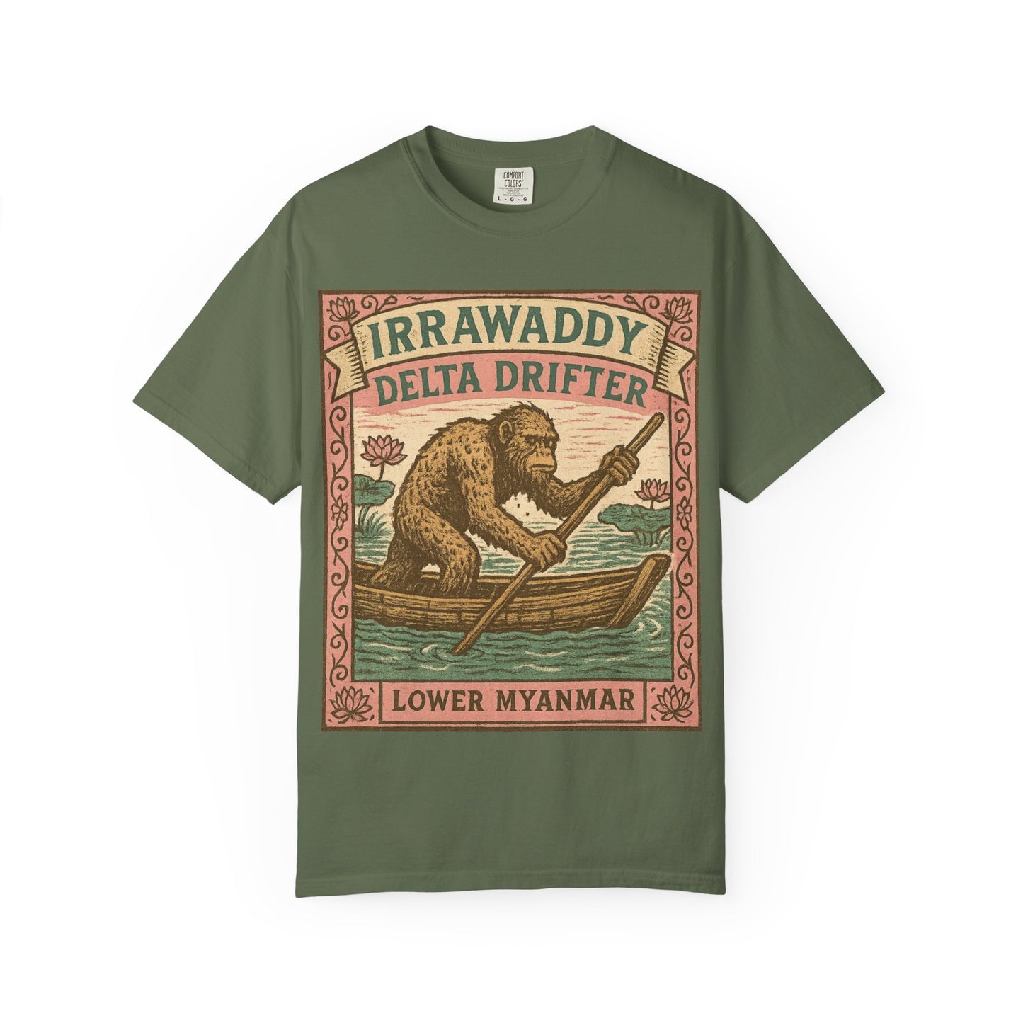 Irrawaddy Delta Drifter - Lower Myanmar - Squatches Around the World Collection - Comfort Colors 1717 T-Shirt