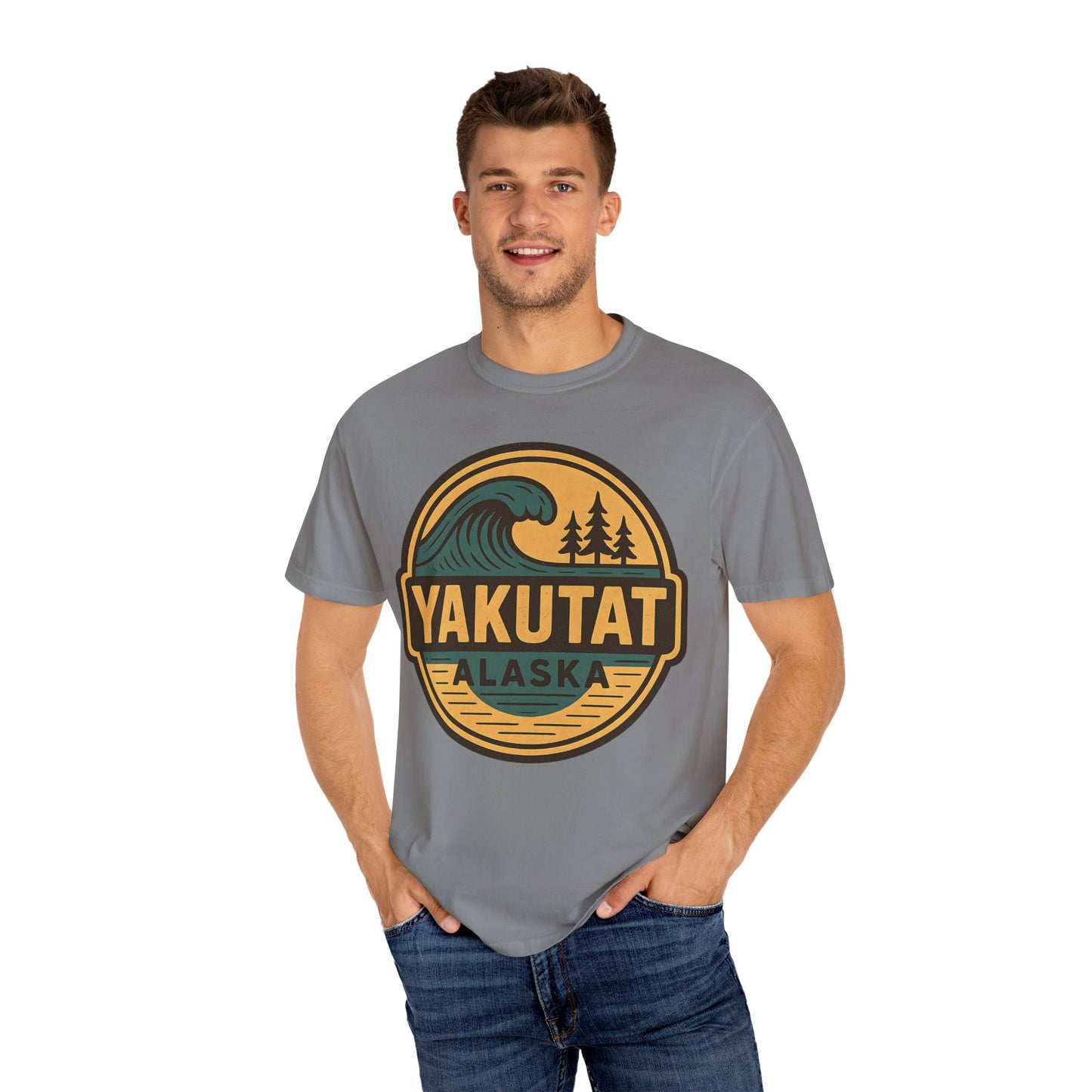 Yakutat, Alaska Cold-Water Surfing T-Shirt, Southeast Alaskan Adventure Unisex Tee - Alaskan Tlingit Heritage