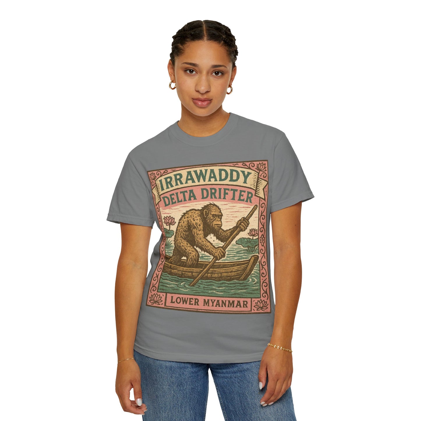 Irrawaddy Delta Drifter - Lower Myanmar - Squatches Around the World Collection - Comfort Colors 1717 T-Shirt