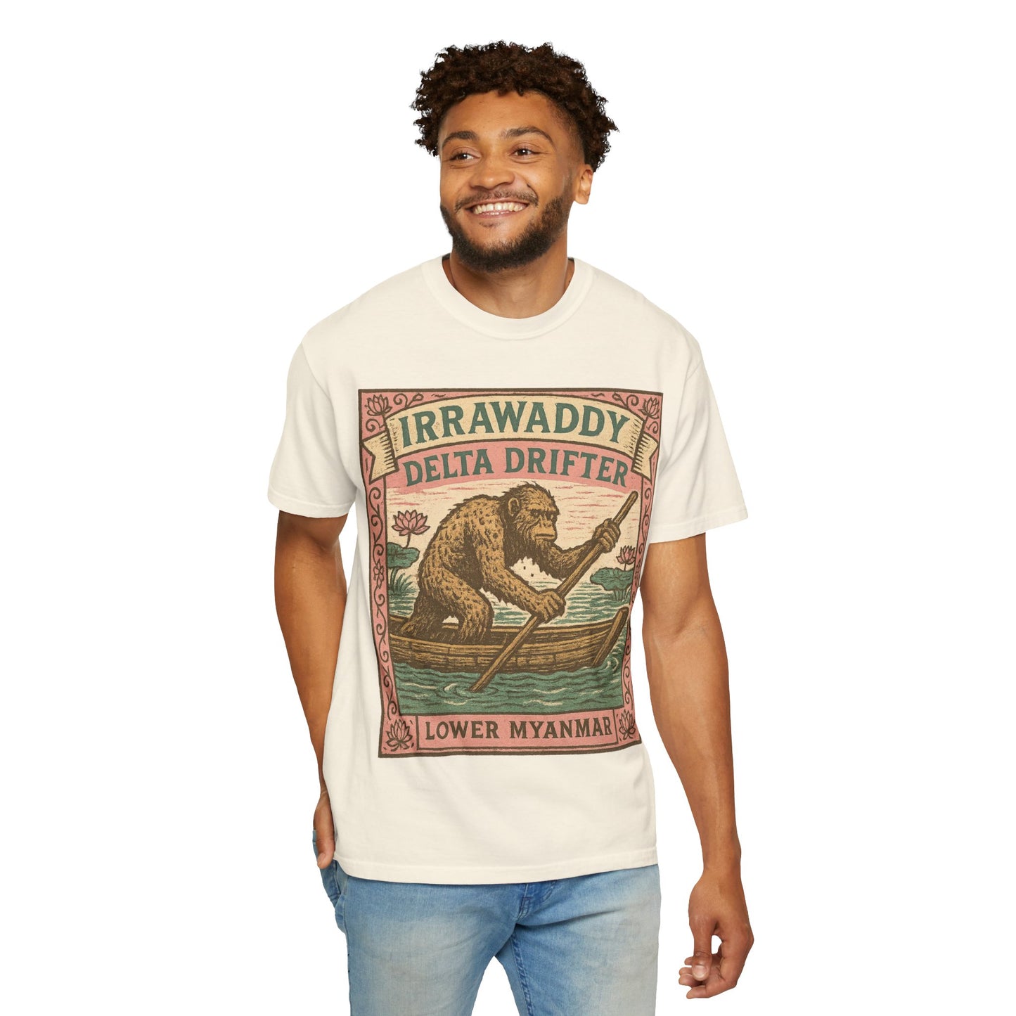 Irrawaddy Delta Drifter - Lower Myanmar - Squatches Around the World Collection - Comfort Colors 1717 T-Shirt