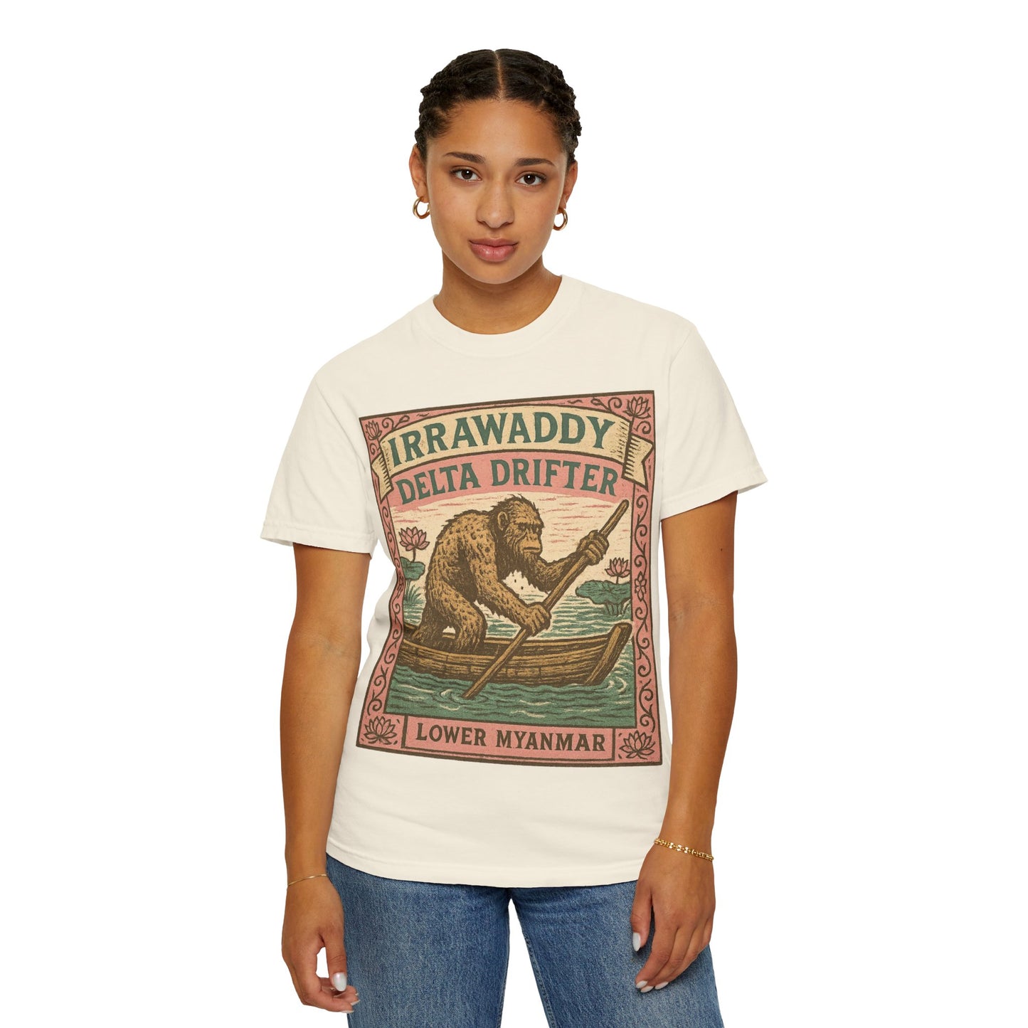 Irrawaddy Delta Drifter - Lower Myanmar - Squatches Around the World Collection - Comfort Colors 1717 T-Shirt