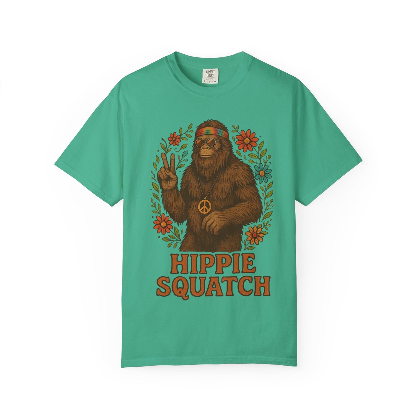 Hippie Sasquatch T-Shirt, Vintage Unisex Tee, Bohemian Style Top - Bigfoot Comfort Colors 1717