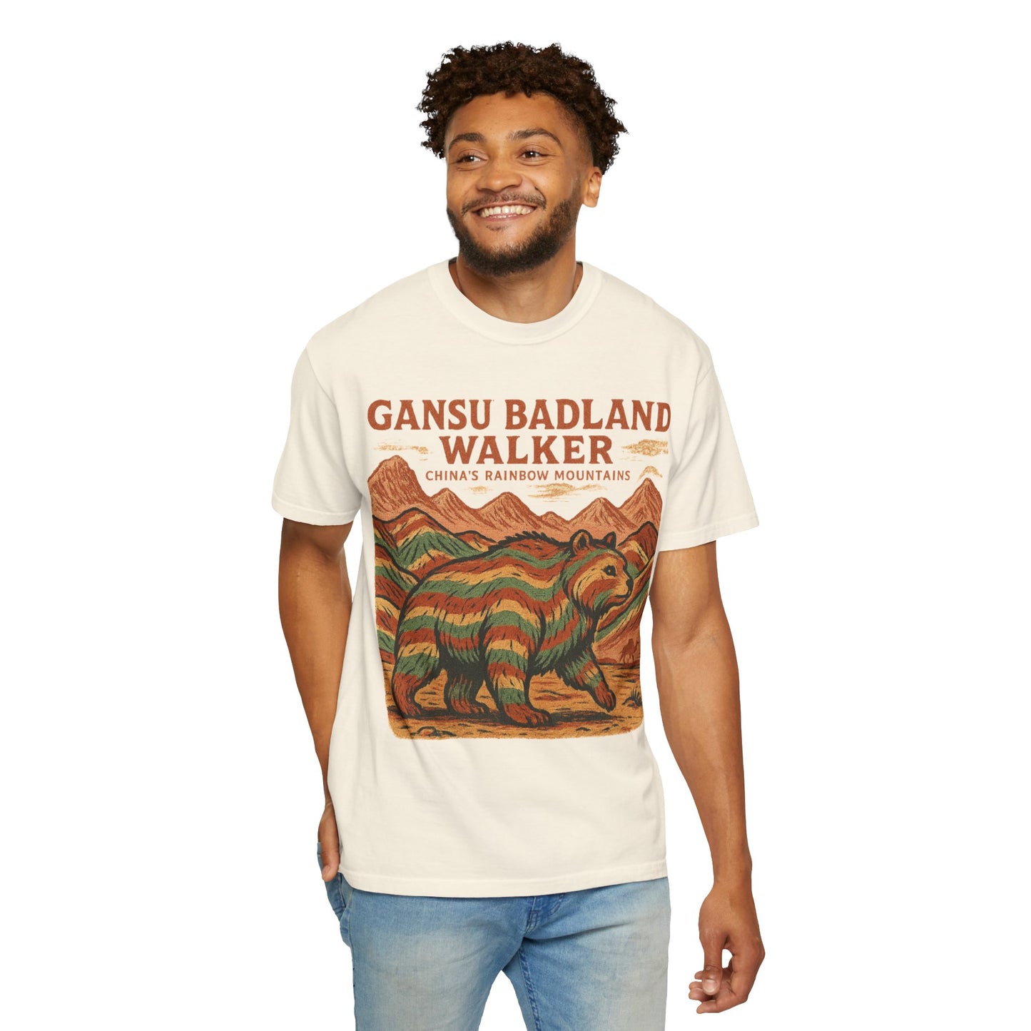 Gansu Badland Walker T-Shirt | Adventure Graphic Tee | Nature Lover Gift | Unisex Casual Wear | Outdoor Enthusiast Apparel