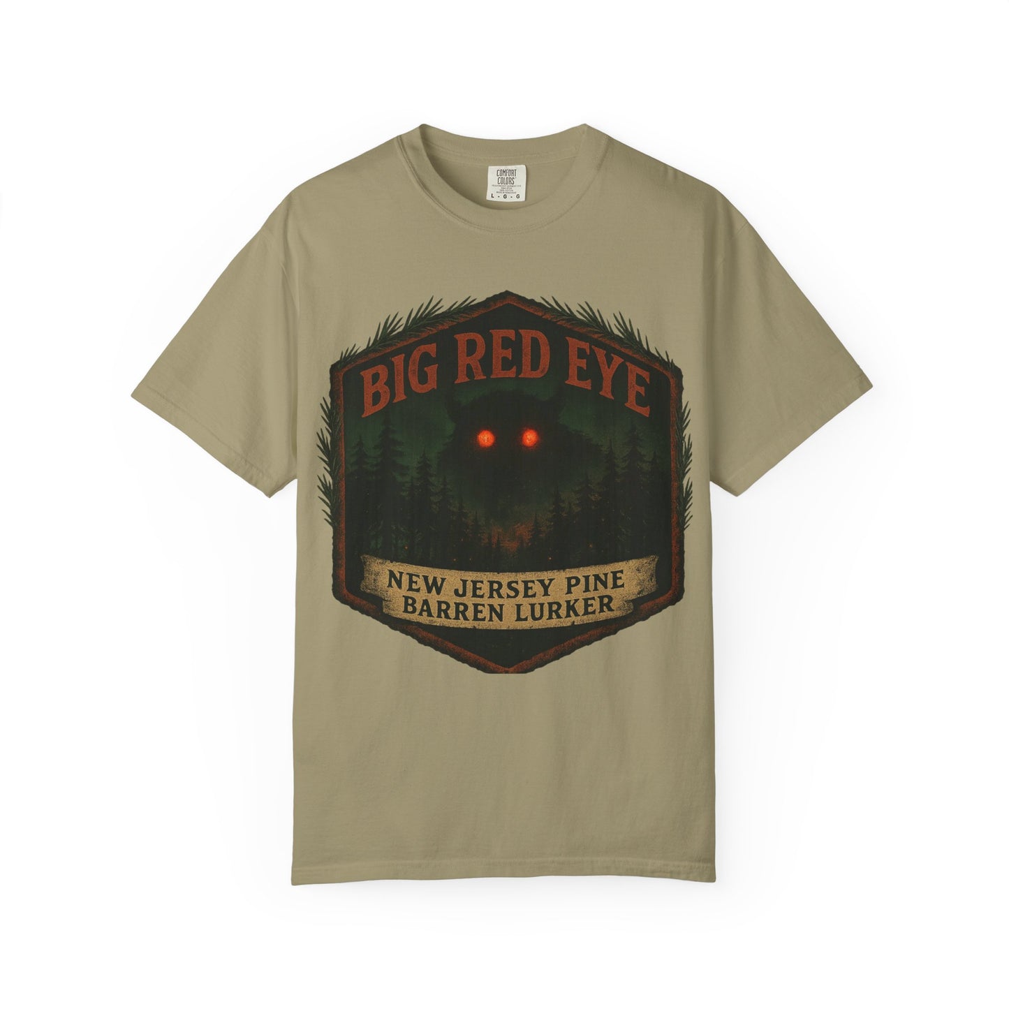 Big Red Eye Pine Barron Lurker - New Jersey Sasquatch - Squatches Around the World Collection - Comfort Colors 1717
