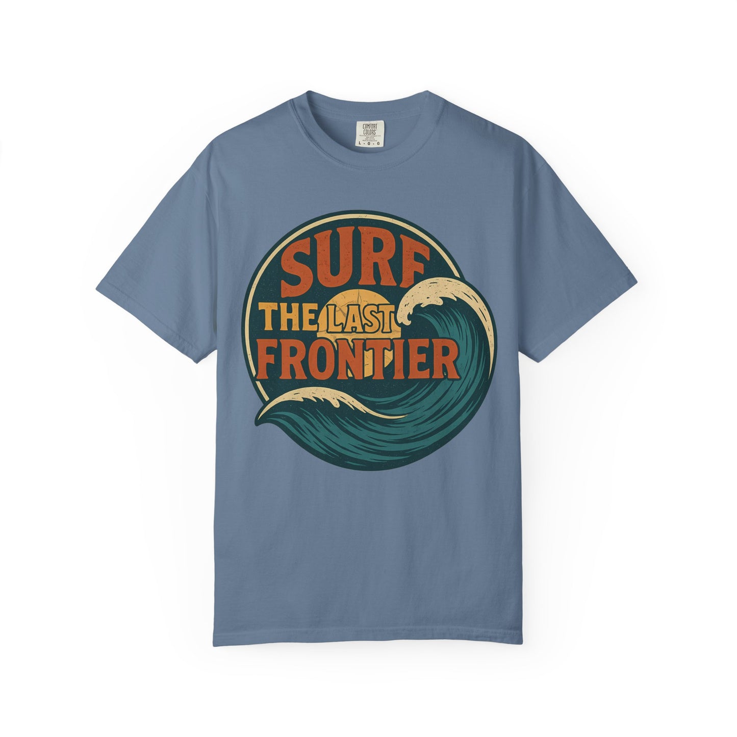 Surf The Last Frontier Vintage T-Shirt – Heavyweight Garment-Dyed 100% Cotton Unisex Tee