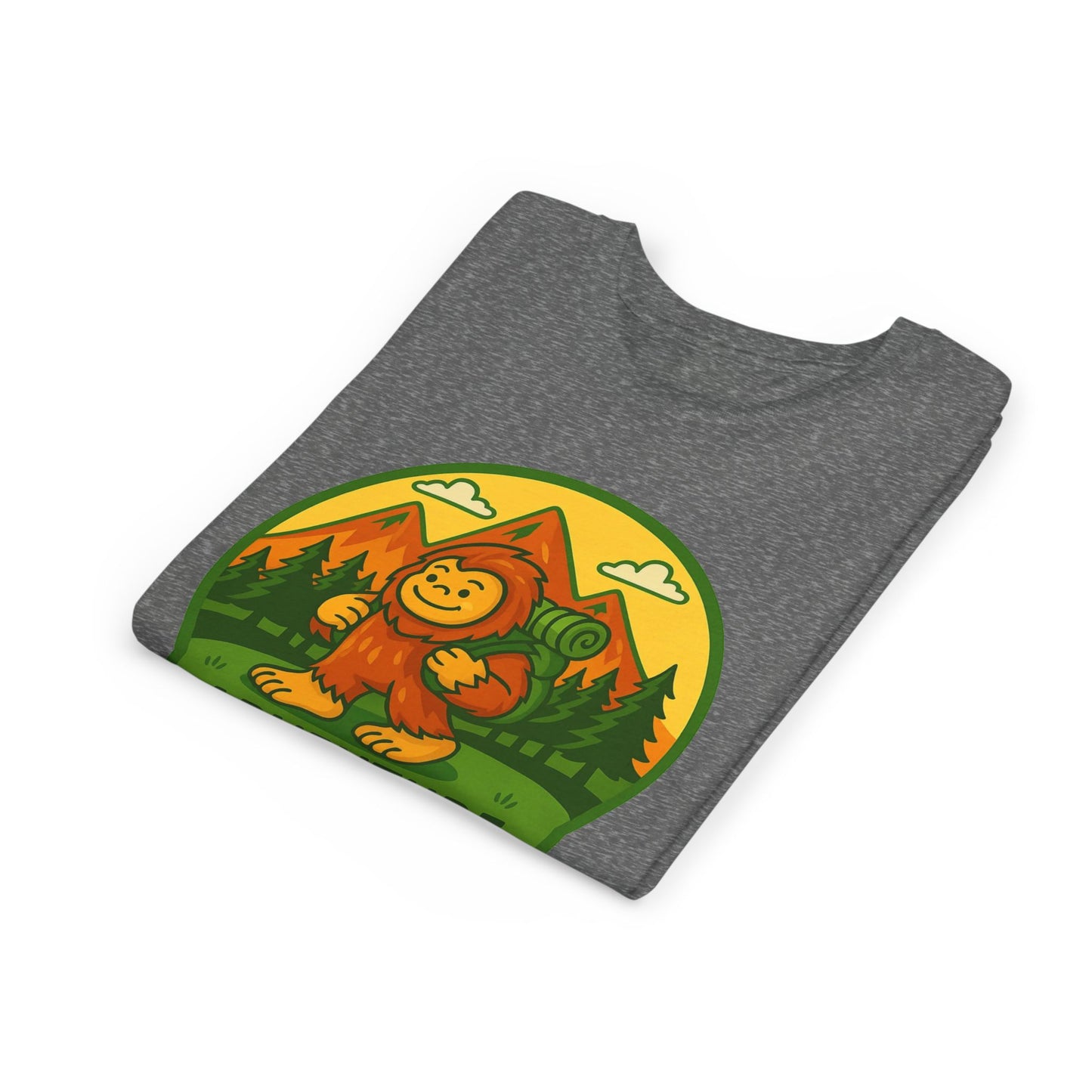 Adventure Awaits Youth Tee, Fun Kids Shirt, Cute Sasquatch T-Shirt, Summer Adventure Clothing, Perfect Gift for Young Explorers
