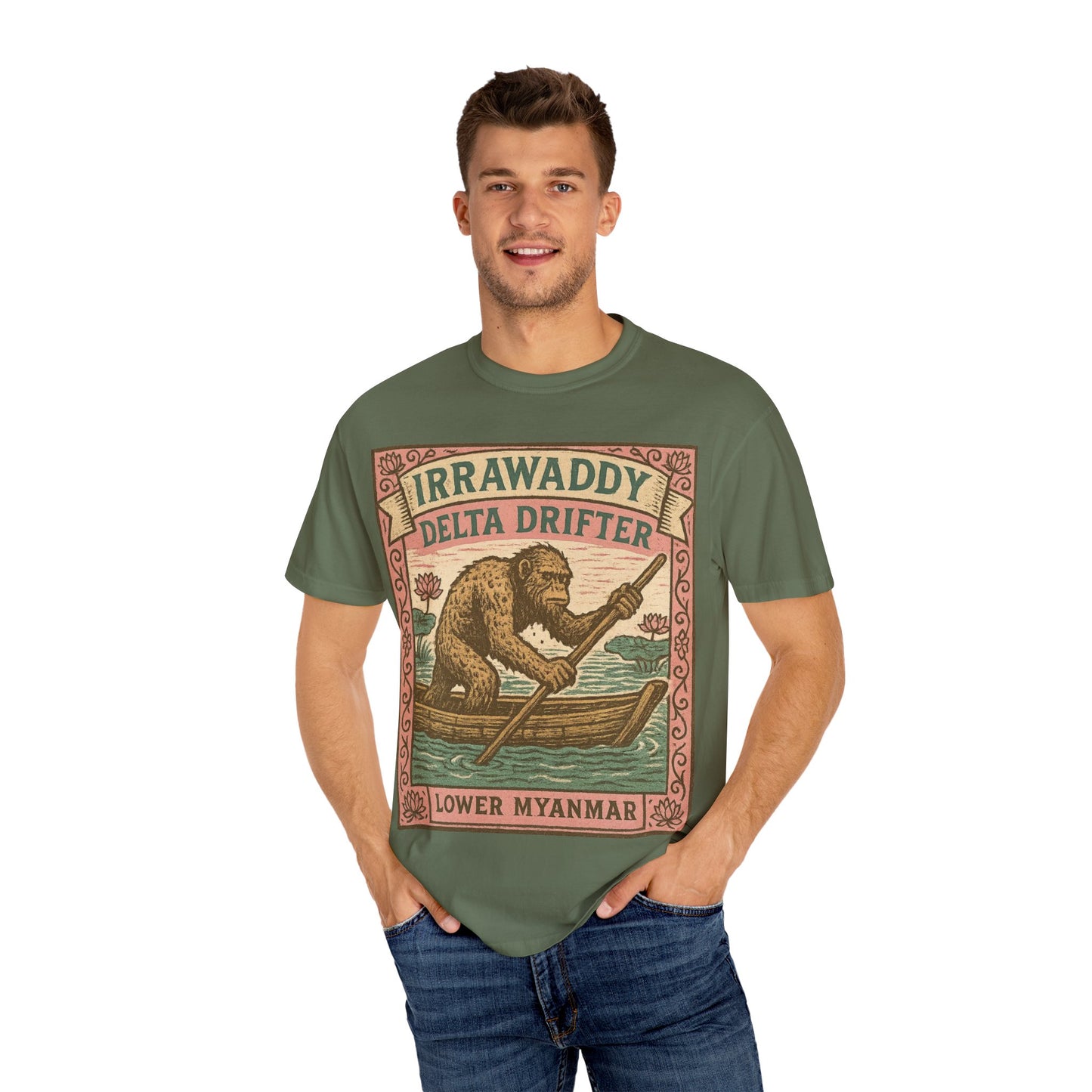 Irrawaddy Delta Drifter - Lower Myanmar - Squatches Around the World Collection - Comfort Colors 1717 T-Shirt