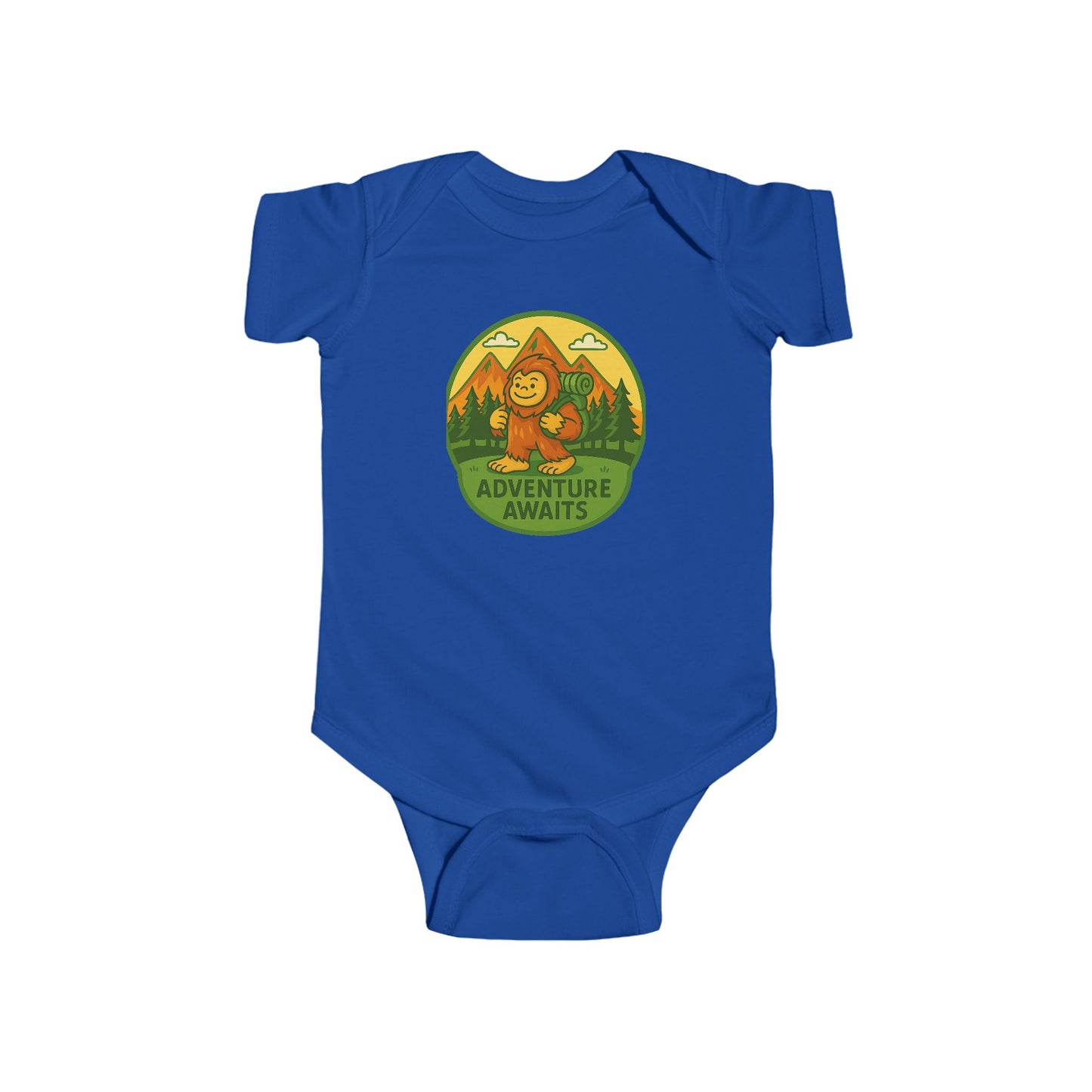 Adventure Awaits Baby Bodysuit, Sasquatch / Bigfoot Enthusiast 100% Cotton for Lil Squatch