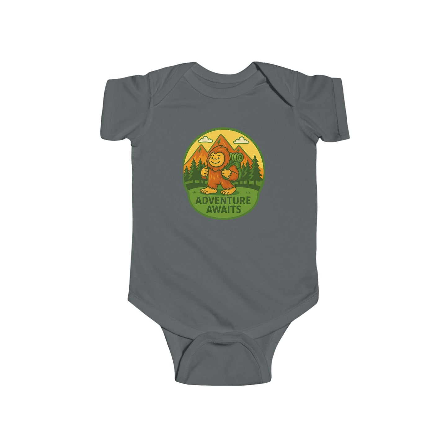 Adventure Awaits Baby Bodysuit, Sasquatch / Bigfoot Enthusiast 100% Cotton for Lil Squatch