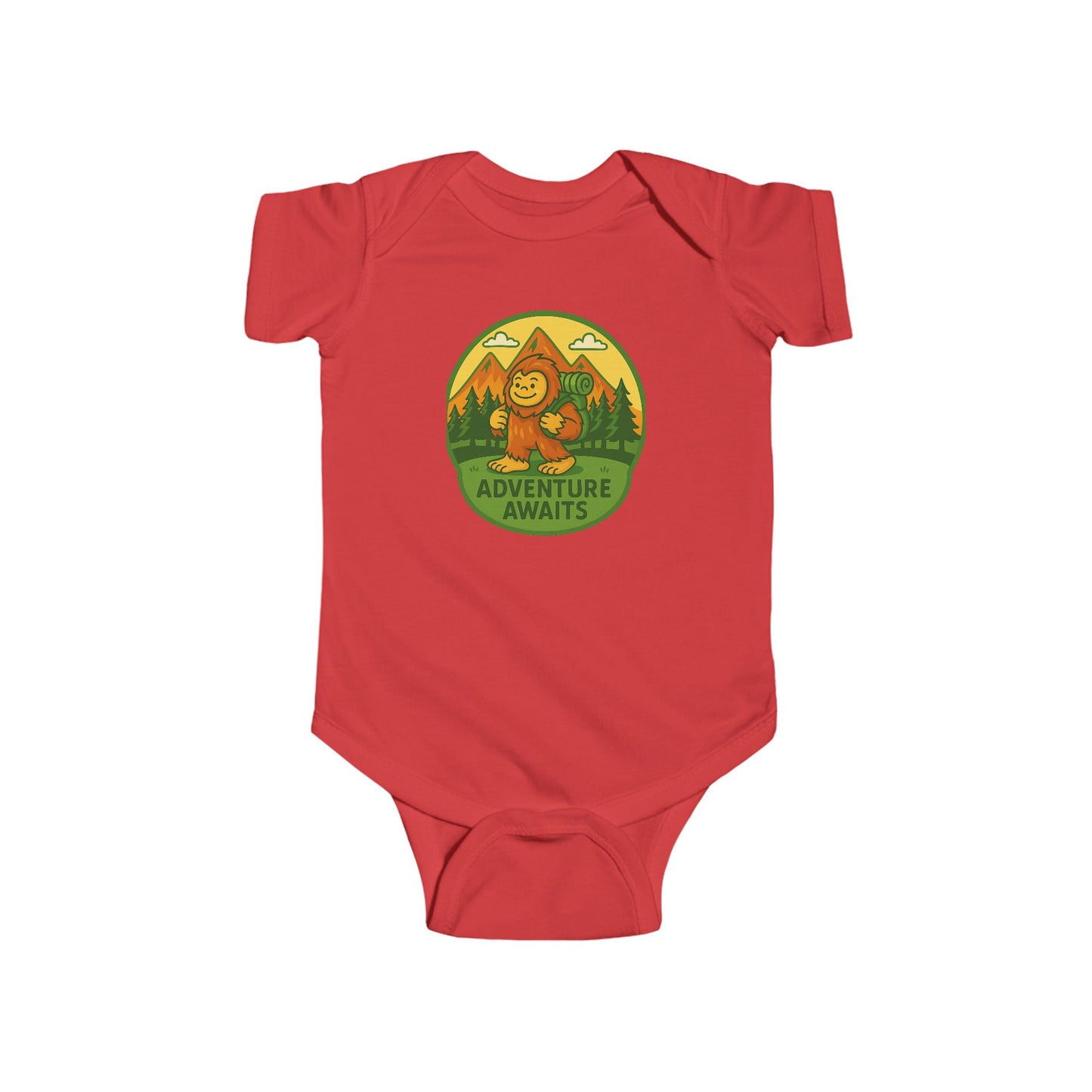 Adventure Awaits Baby Bodysuit, Sasquatch / Bigfoot Enthusiast 100% Cotton for Lil Squatch
