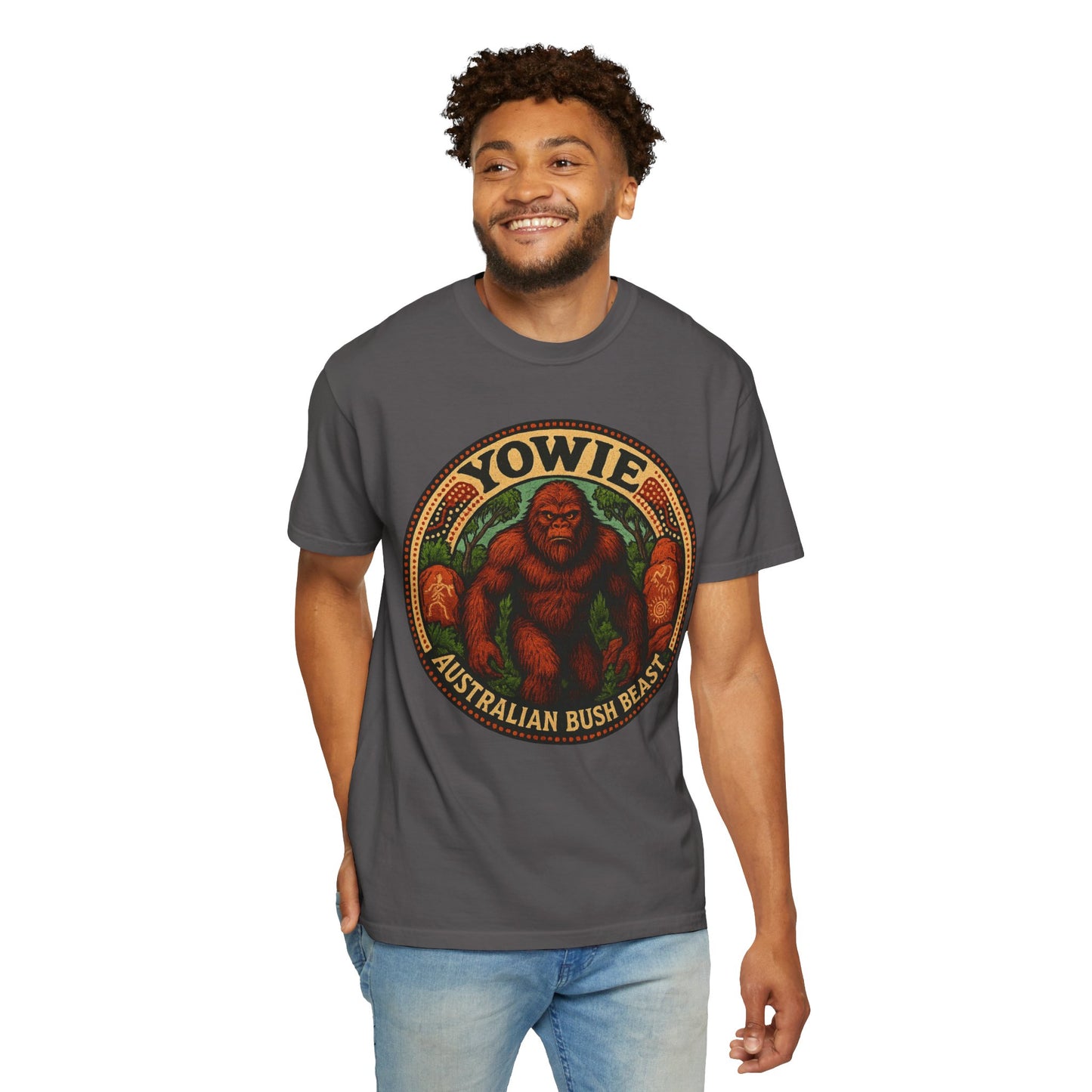 Yowie Australian Bush Beast T-Shirt, Unisex Graphic Tee, Nature Lover Gift, Outdoor Adventure Shirt, Fun Animal Tee, Eco-Friendly Apparel