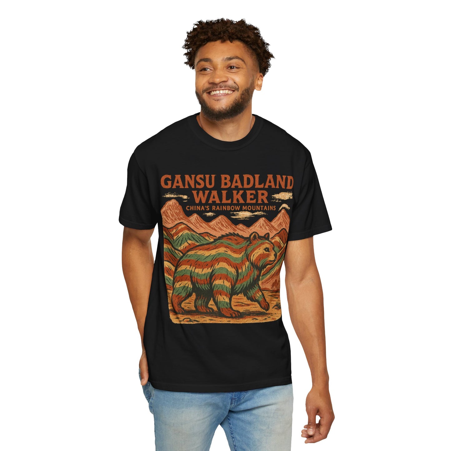 Gansu Badland Walker T-Shirt | Adventure Graphic Tee | Nature Lover Gift | Unisex Casual Wear | Outdoor Enthusiast Apparel
