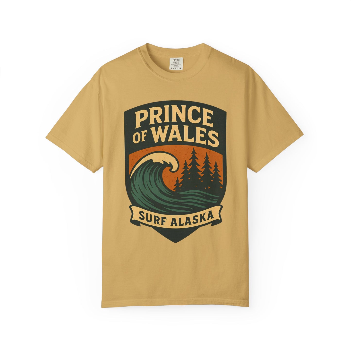 Prince of Wales Alaska Surf T-Shirt | Cold-Water Surf Scene Graphic Tee | Eco-Friendly Unisex Shirt