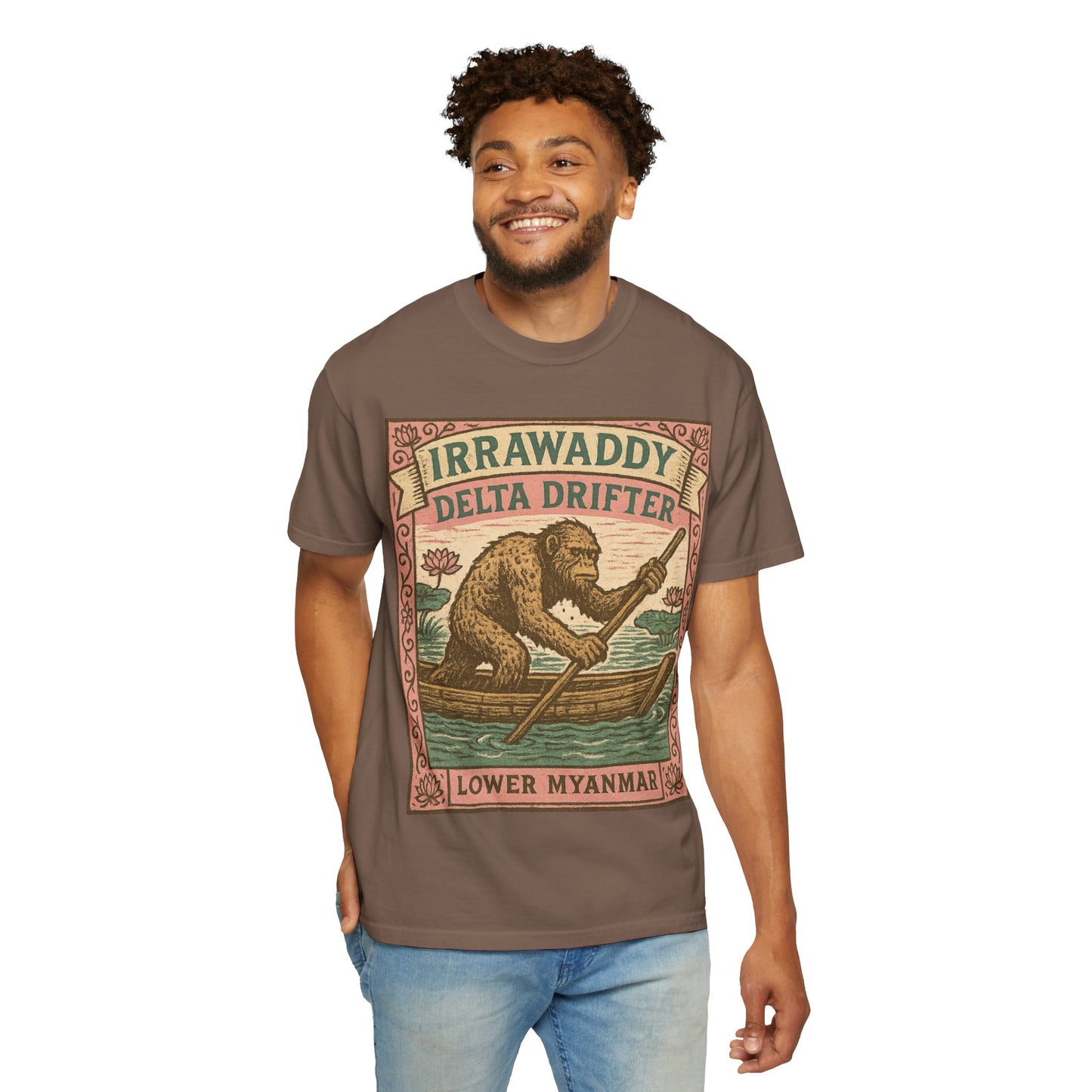 Irrawaddy Delta Drifter - Lower Myanmar - Squatches Around the World Collection - Comfort Colors 1717 T-Shirt