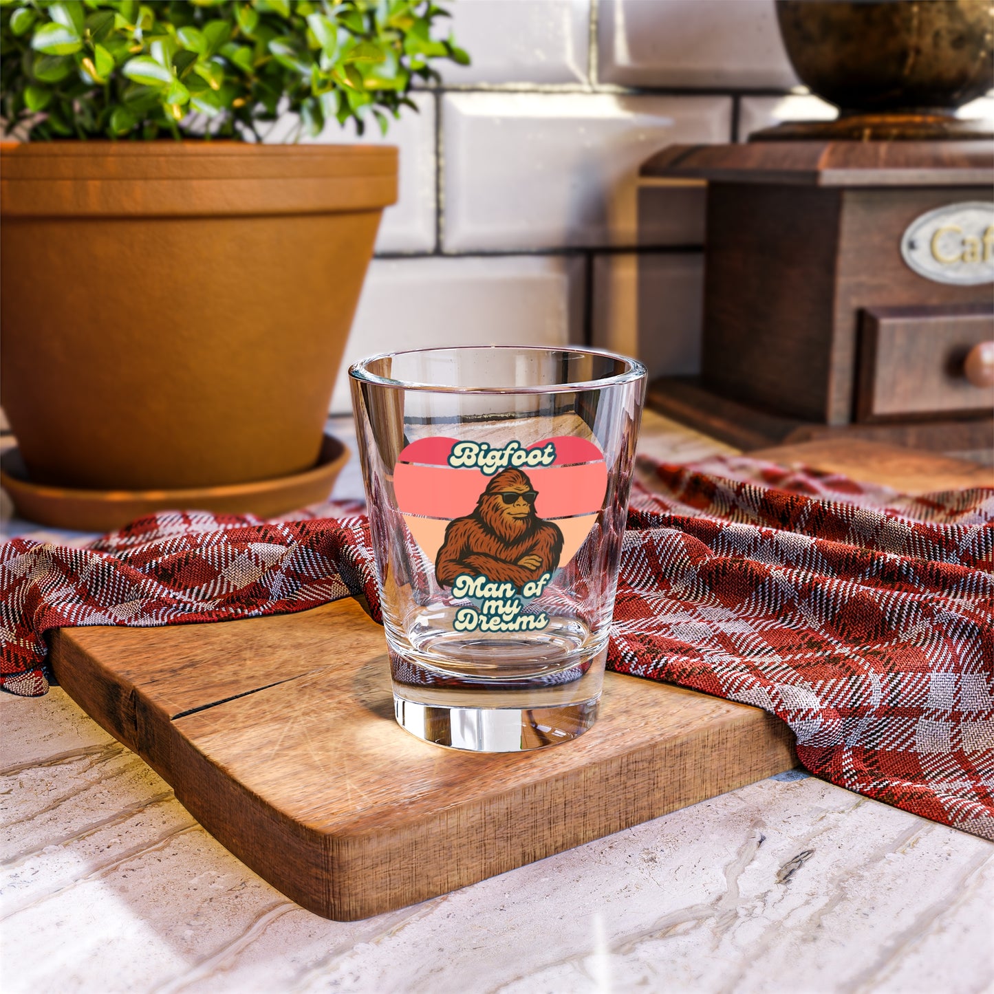 Shot Glass Bigfoot Enthusiasts Novelty Gift Humorous Valentine's Day Present 1.5oz