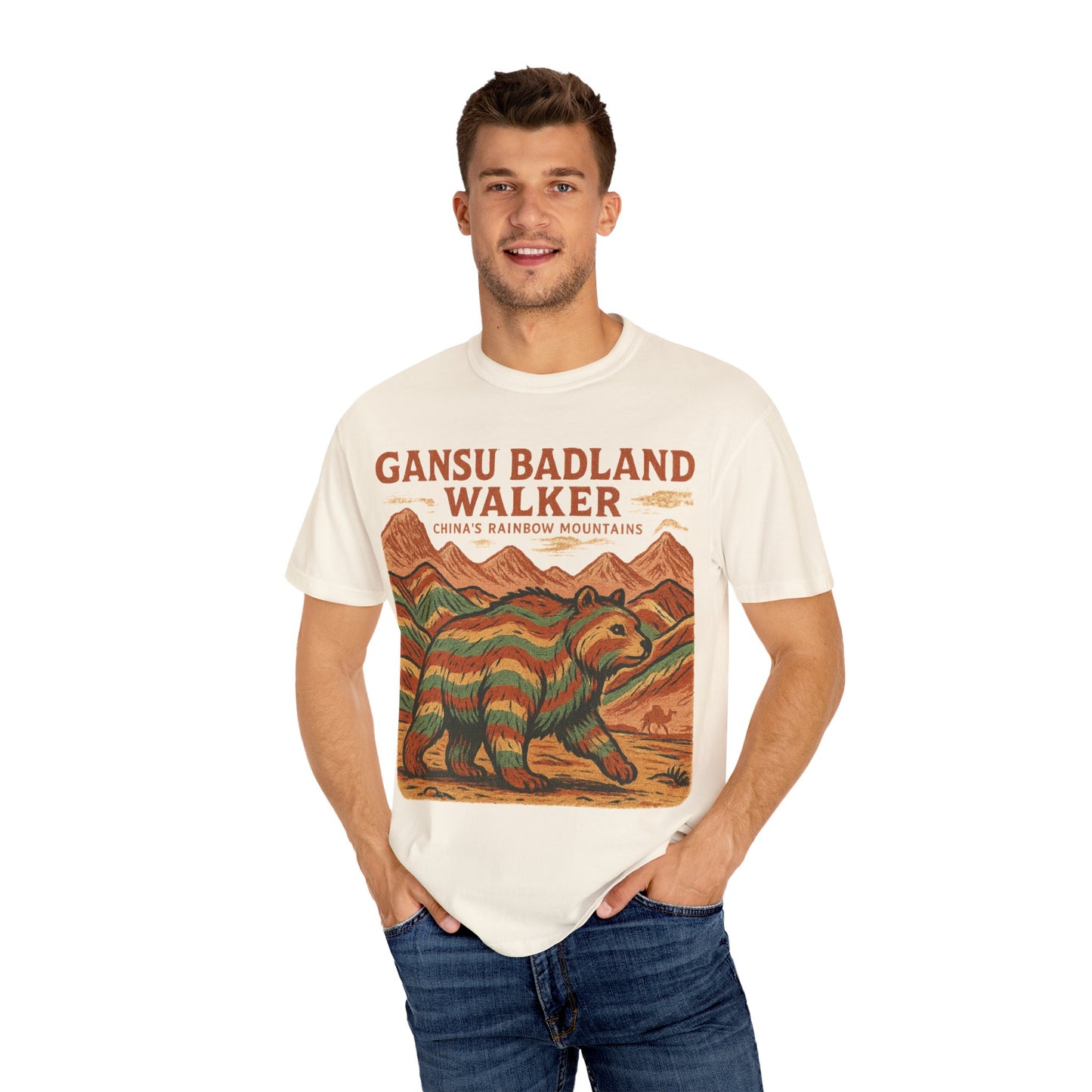 Gansu Badland Walker T-Shirt | Adventure Graphic Tee | Nature Lover Gift | Unisex Casual Wear | Outdoor Enthusiast Apparel