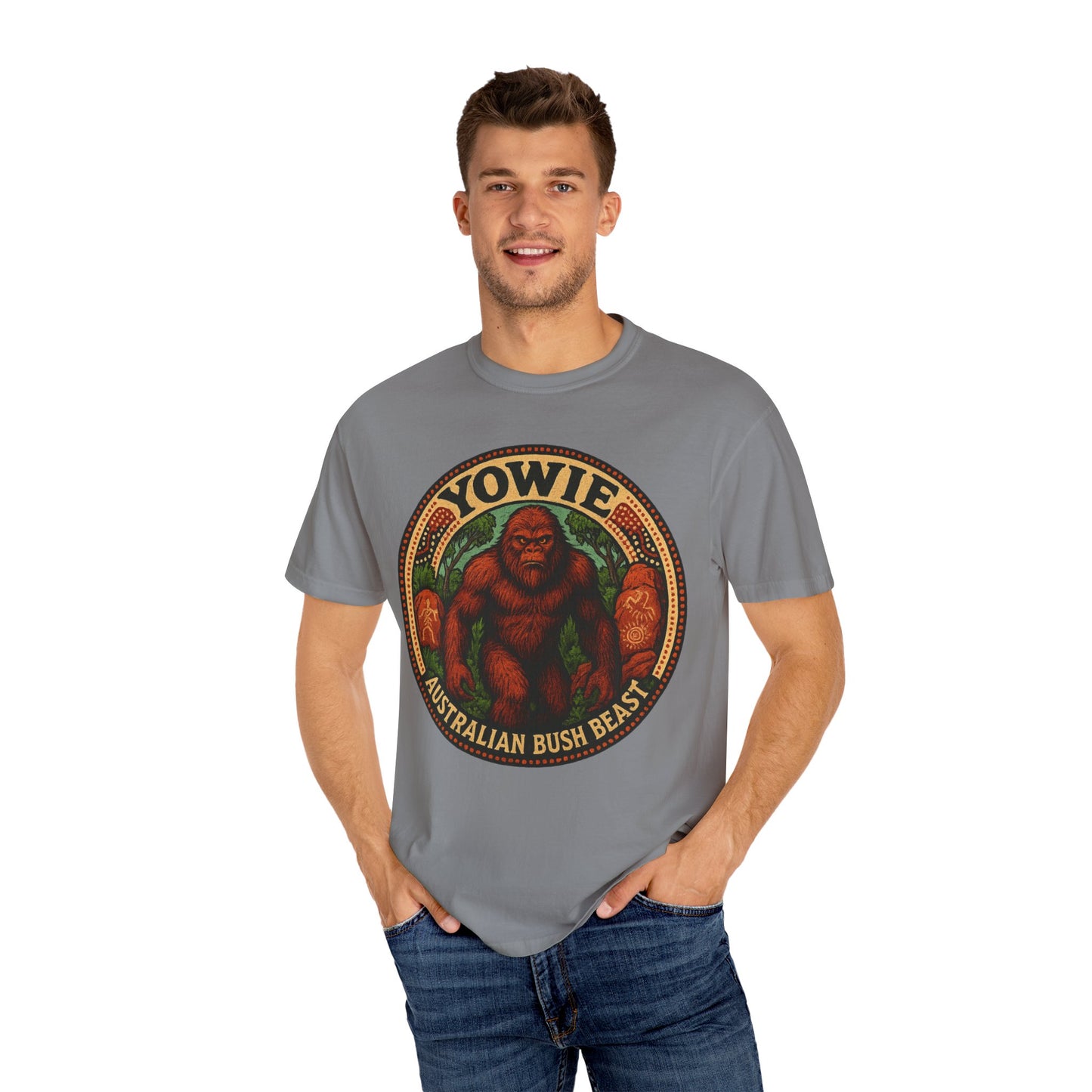 Yowie Australian Bush Beast T-Shirt, Unisex Graphic Tee, Nature Lover Gift, Outdoor Adventure Shirt, Fun Animal Tee, Eco-Friendly Apparel