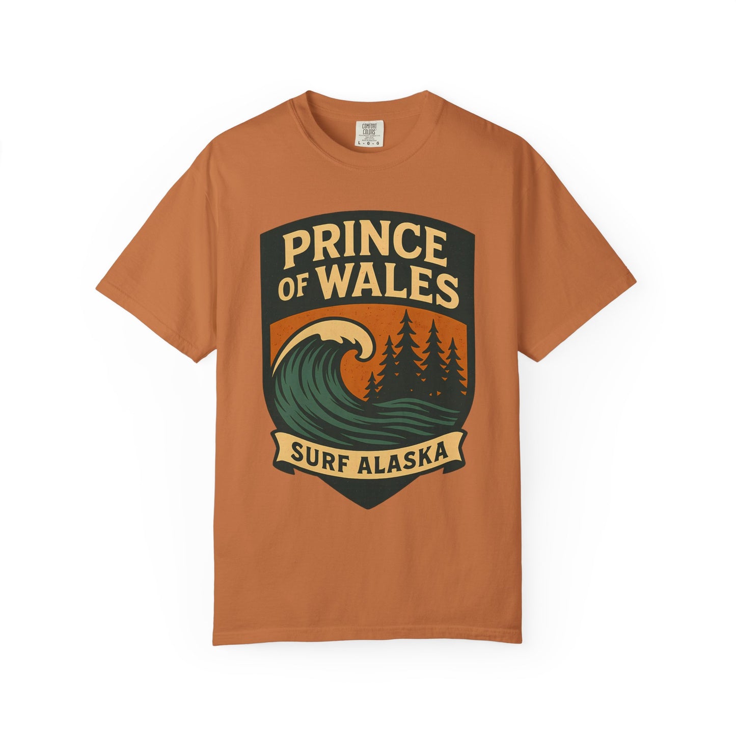 Prince of Wales Alaska Surf T-Shirt | Cold-Water Surf Scene Graphic Tee | Eco-Friendly Unisex Shirt