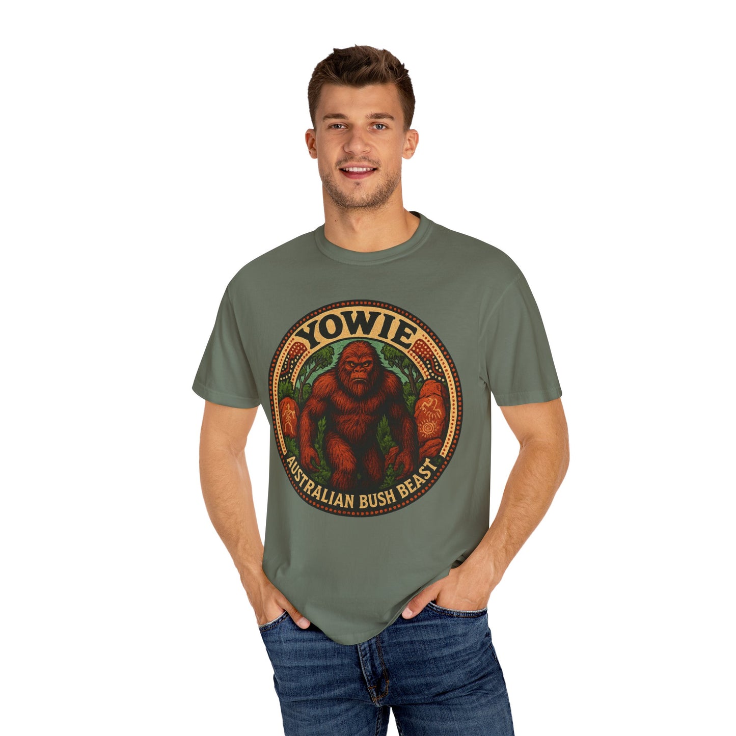 Yowie Australian Bush Beast T-Shirt, Unisex Graphic Tee, Nature Lover Gift, Outdoor Adventure Shirt, Fun Animal Tee, Eco-Friendly Apparel