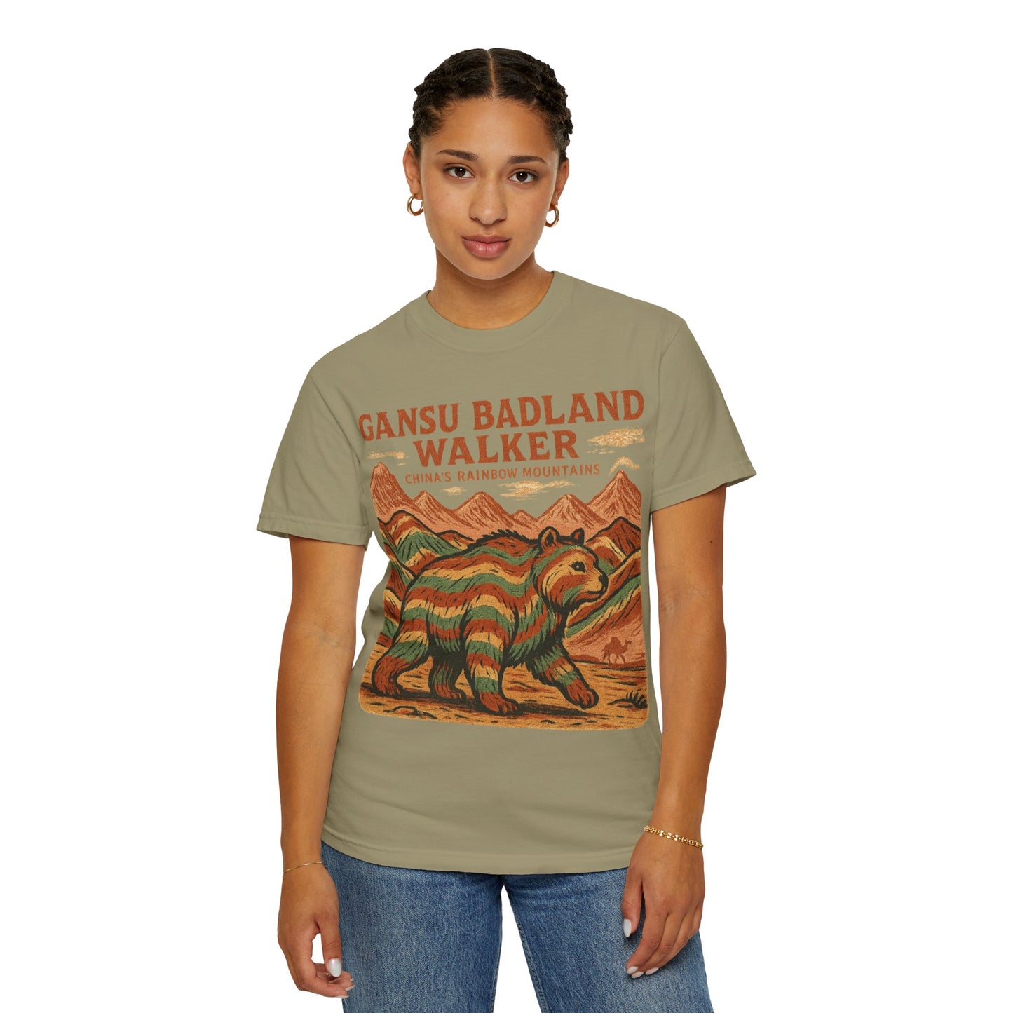 Gansu Badland Walker T-Shirt | Adventure Graphic Tee | Nature Lover Gift | Unisex Casual Wear | Outdoor Enthusiast Apparel