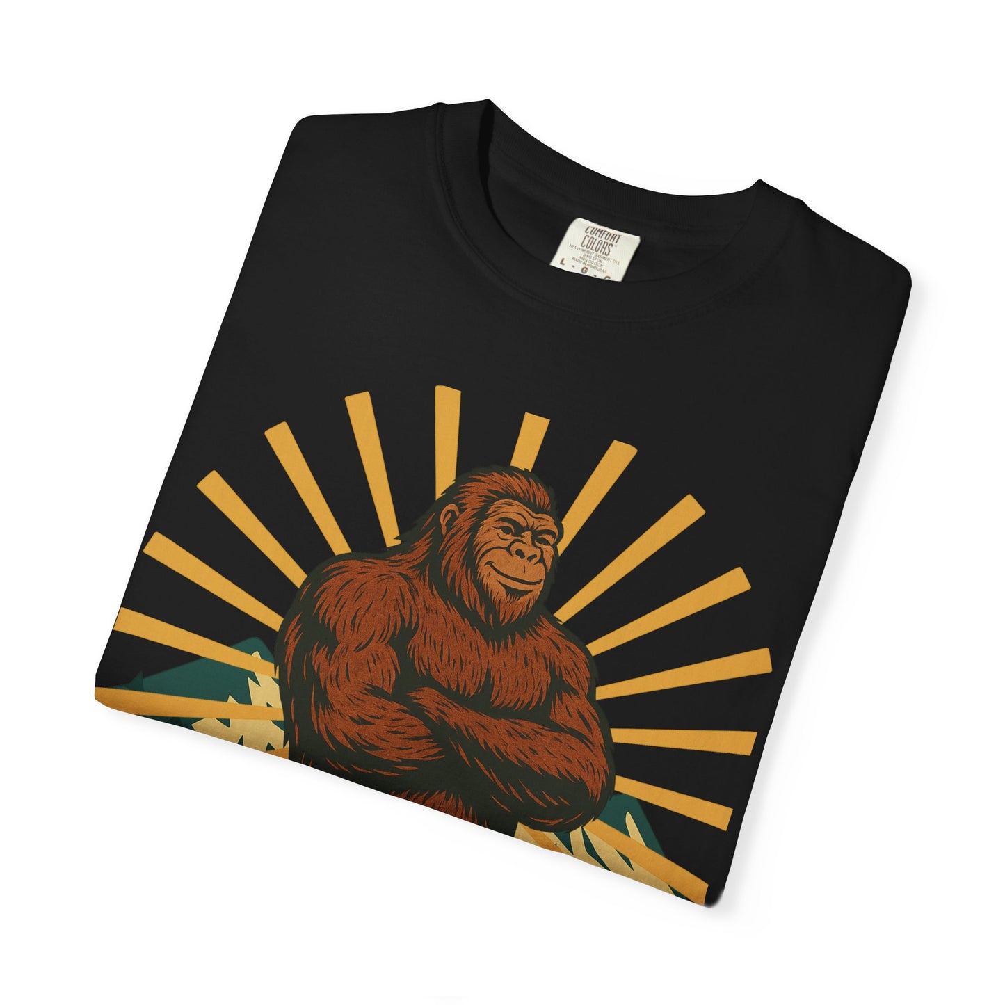 Bigfoot Energy T-Shirt - Retro Bigfoot Enthusiast Tee - Outdoor Adventure Sasquatch Shirt - Unisex Garment-Dyed