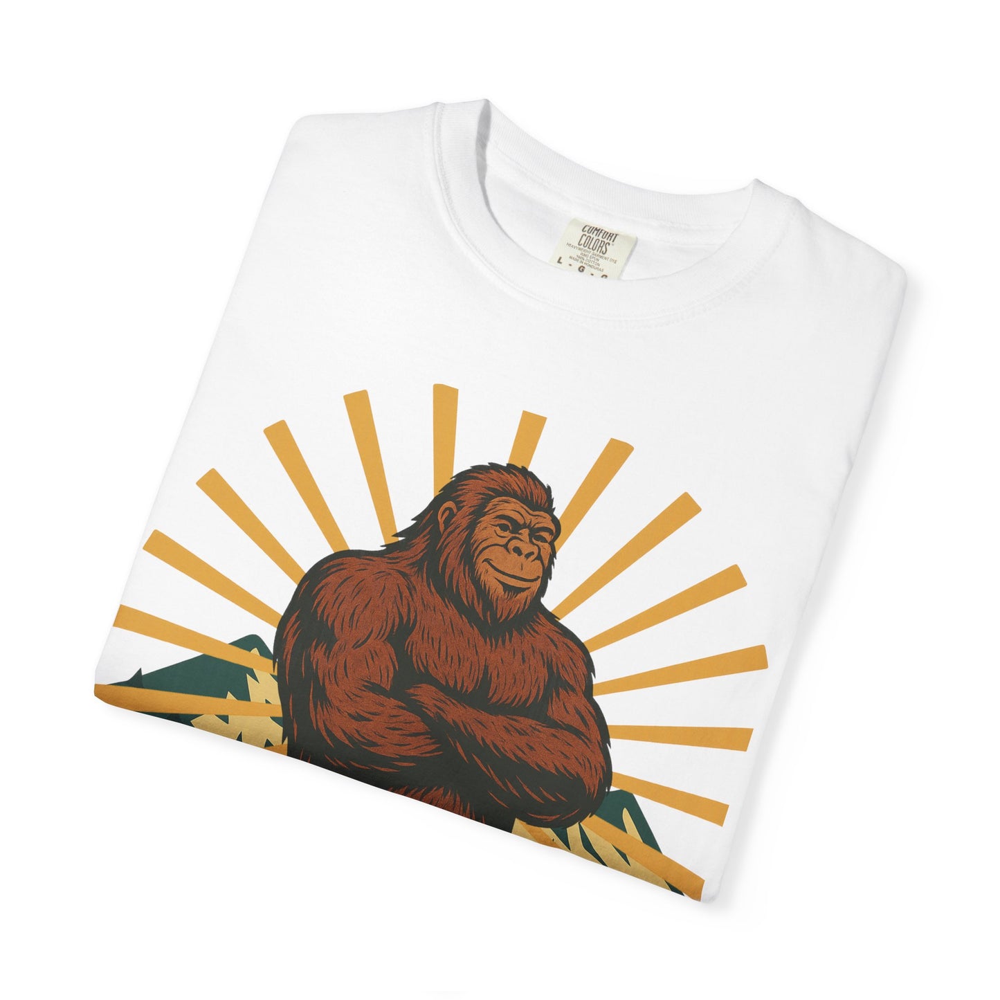 Bigfoot Energy T-Shirt - Retro Bigfoot Enthusiast Tee - Outdoor Adventure Sasquatch Shirt - Unisex Garment-Dyed