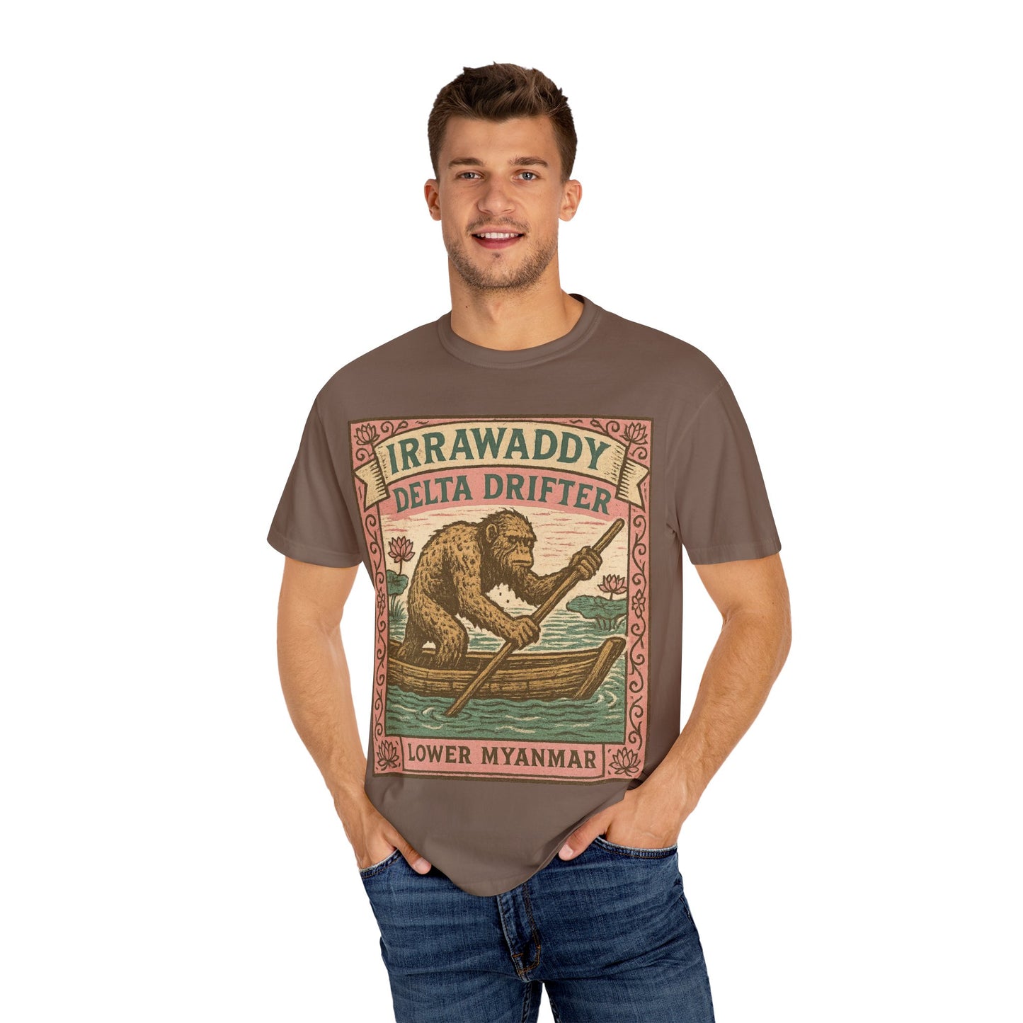 Irrawaddy Delta Drifter - Lower Myanmar - Squatches Around the World Collection - Comfort Colors 1717 T-Shirt