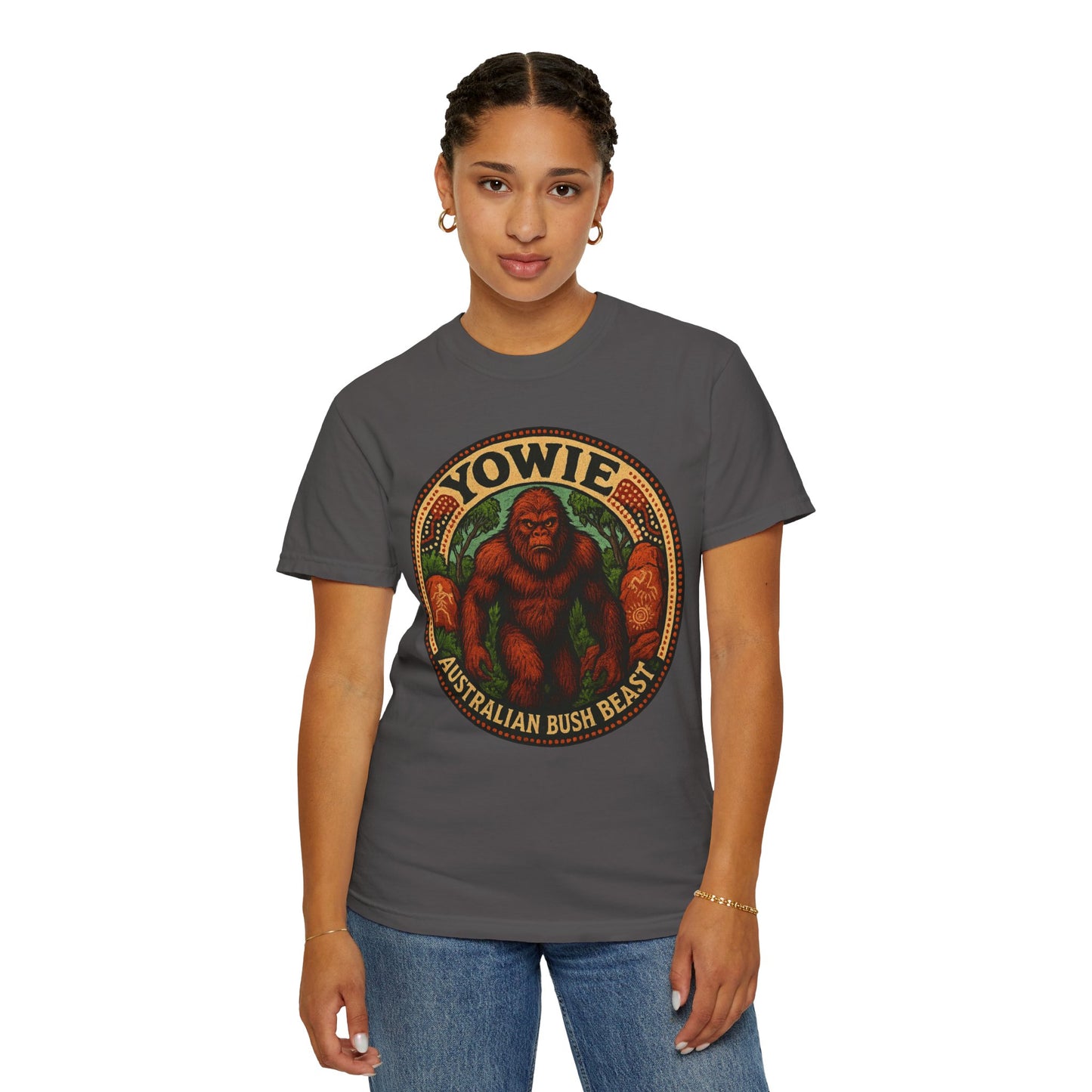 Yowie Australian Bush Beast T-Shirt, Unisex Graphic Tee, Nature Lover Gift, Outdoor Adventure Shirt, Fun Animal Tee, Eco-Friendly Apparel