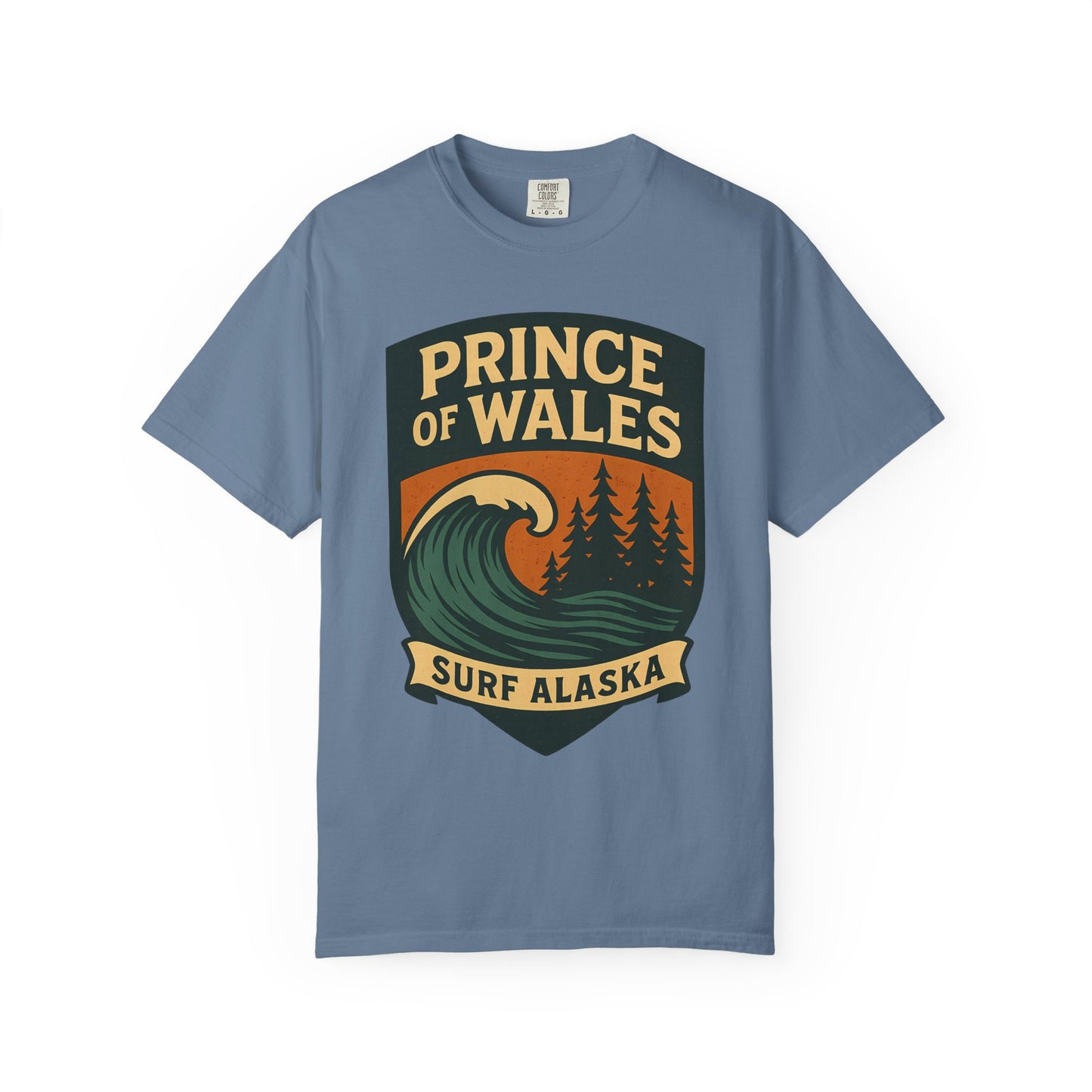 Prince of Wales Alaska Surf T-Shirt | Cold-Water Surf Scene Graphic Tee | Eco-Friendly Unisex Shirt