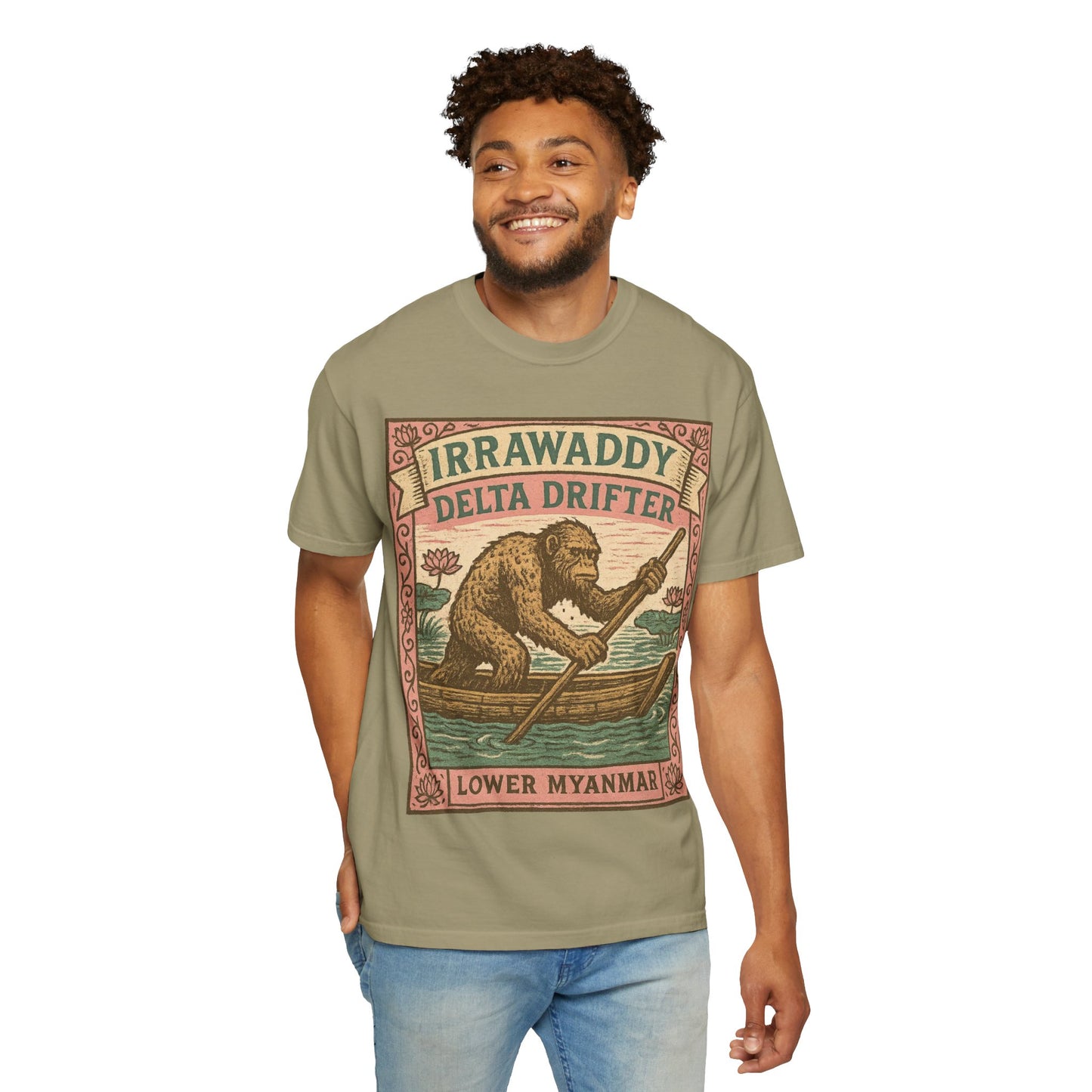 Irrawaddy Delta Drifter - Lower Myanmar - Squatches Around the World Collection - Comfort Colors 1717 T-Shirt