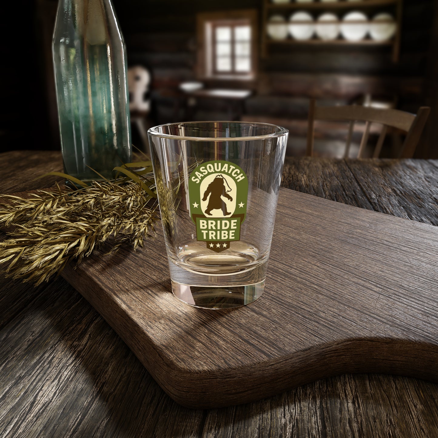 Sasquatch Bride Tribe Shot Glass, Fun Bachelorette Party Favor, Unique Wedding Keepsake, Bridal Shower Gift, Bigfoot Lover Drinkware