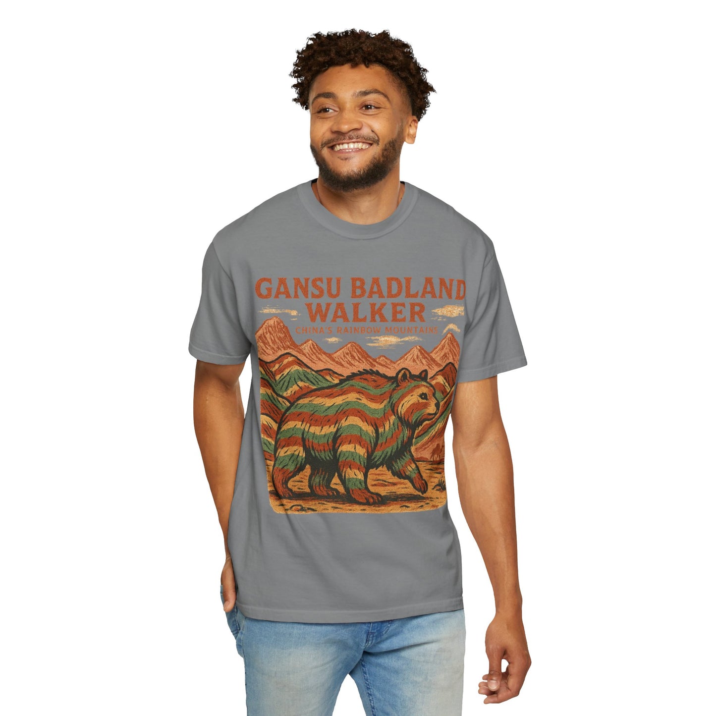 Gansu Badland Walker T-Shirt | Adventure Graphic Tee | Nature Lover Gift | Unisex Casual Wear | Outdoor Enthusiast Apparel