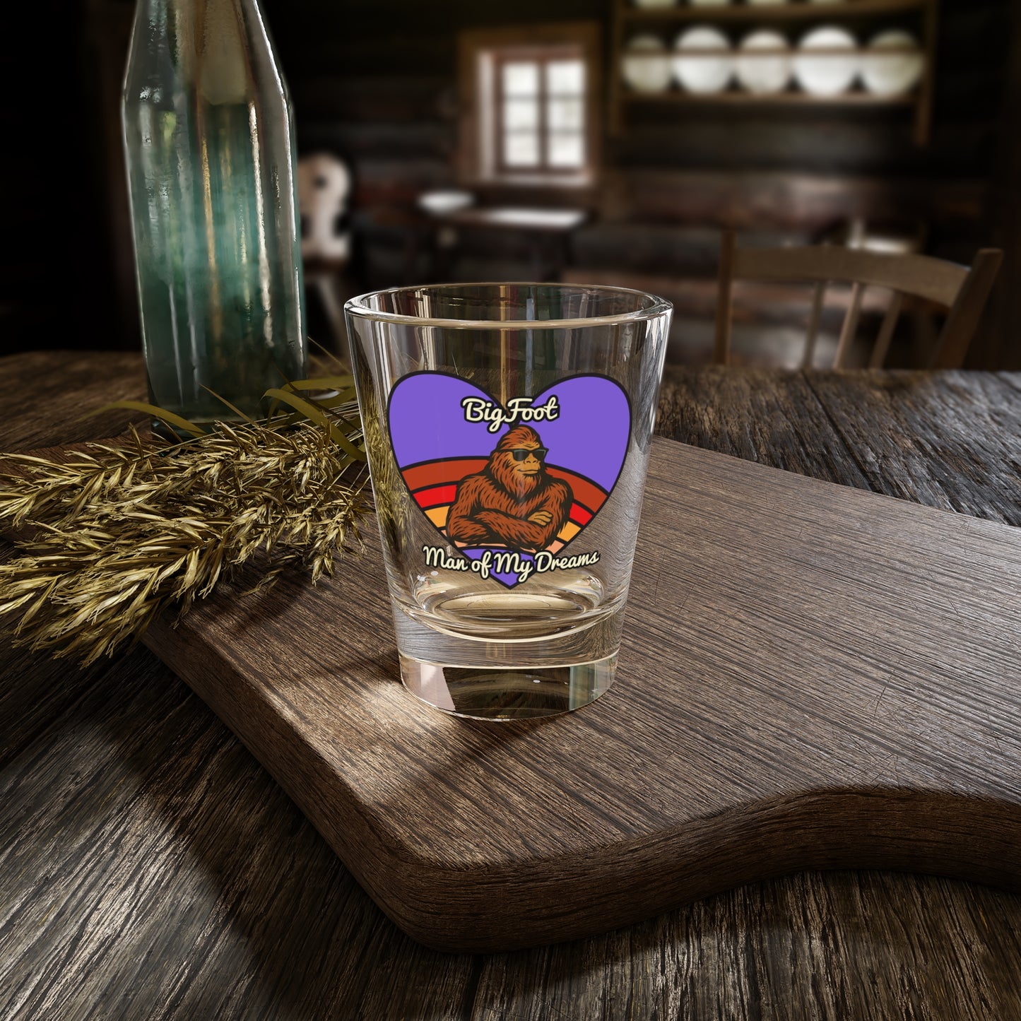 Bigfoot Lover Shot Glass, Cute Gift for Sasquatch Fans, Fun Barware for Parties, Quirky Home Decor, Funny Drinkware