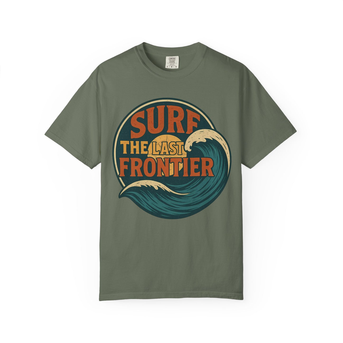 Surf The Last Frontier Vintage T-Shirt – Heavyweight Garment-Dyed 100% Cotton Unisex Tee