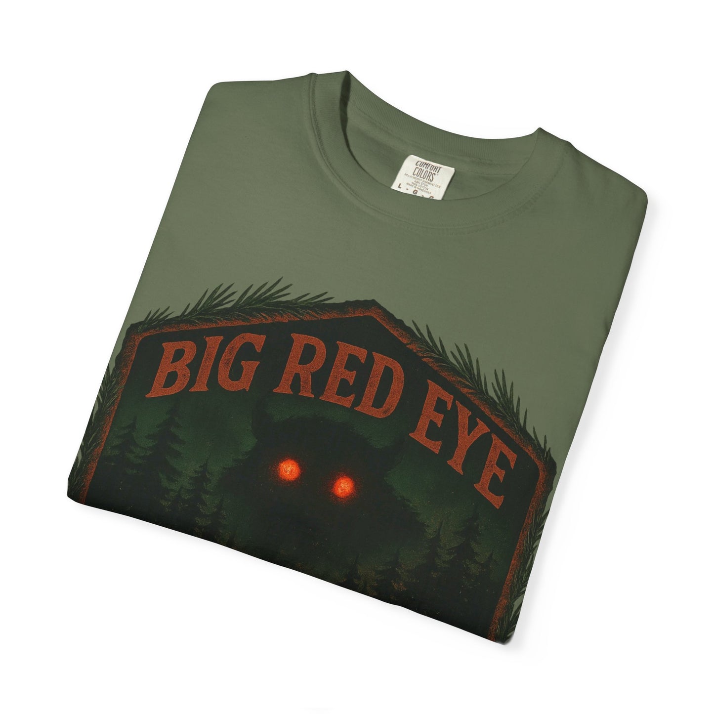 Big Red Eye Pine Barron Lurker - New Jersey Sasquatch - Squatches Around the World Collection - Comfort Colors 1717