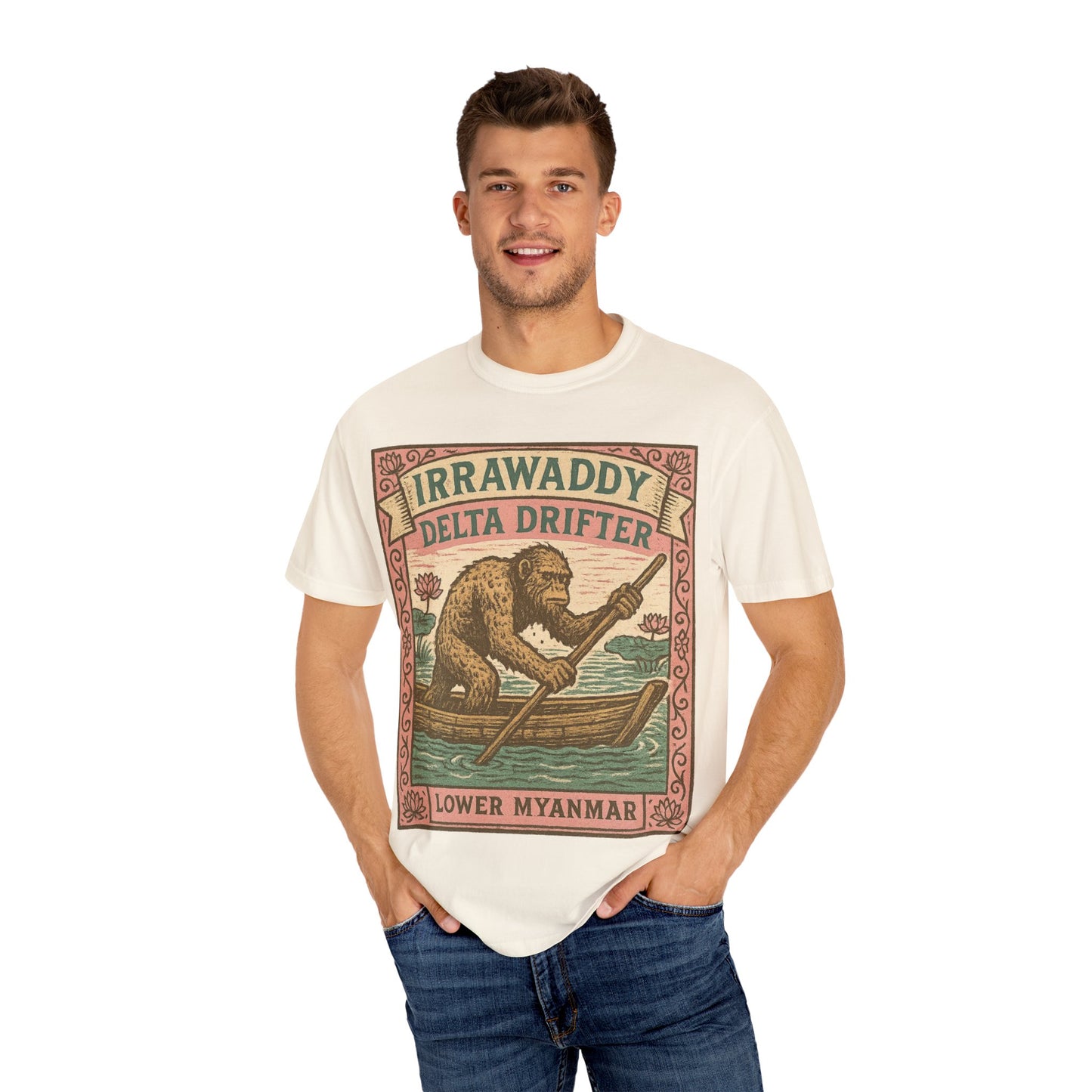 Irrawaddy Delta Drifter - Lower Myanmar - Squatches Around the World Collection - Comfort Colors 1717 T-Shirt