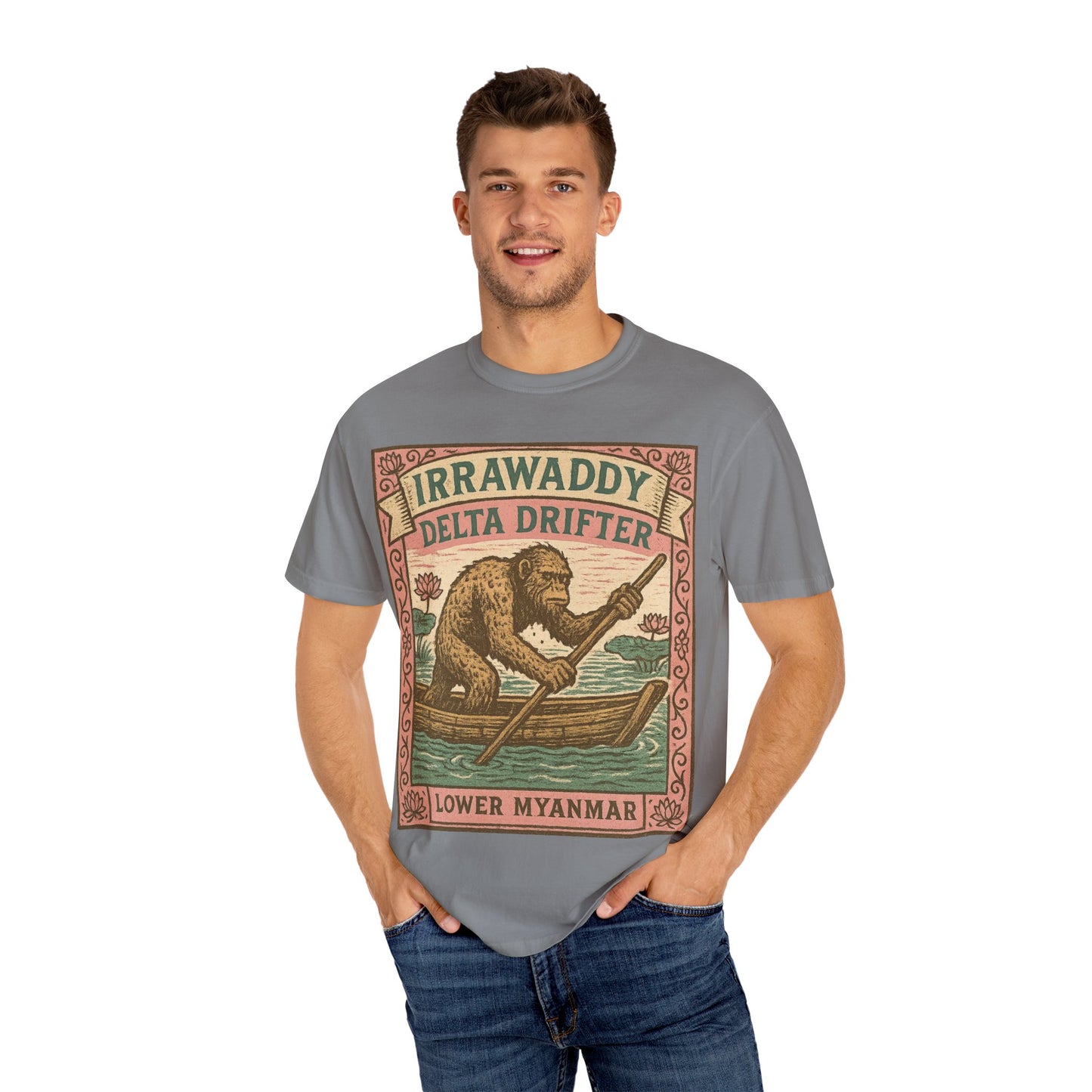Irrawaddy Delta Drifter - Lower Myanmar - Squatches Around the World Collection - Comfort Colors 1717 T-Shirt