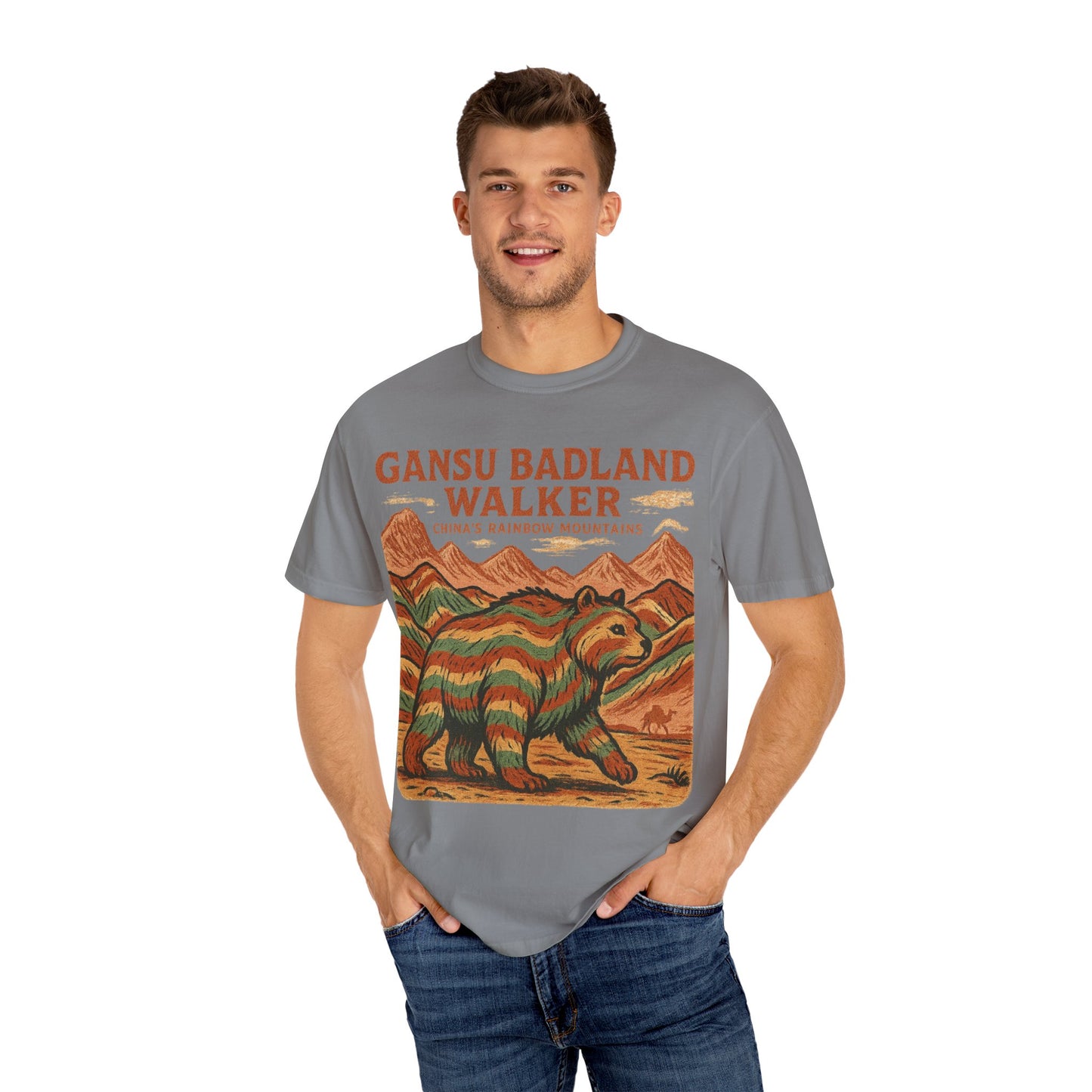 Gansu Badland Walker T-Shirt | Adventure Graphic Tee | Nature Lover Gift | Unisex Casual Wear | Outdoor Enthusiast Apparel