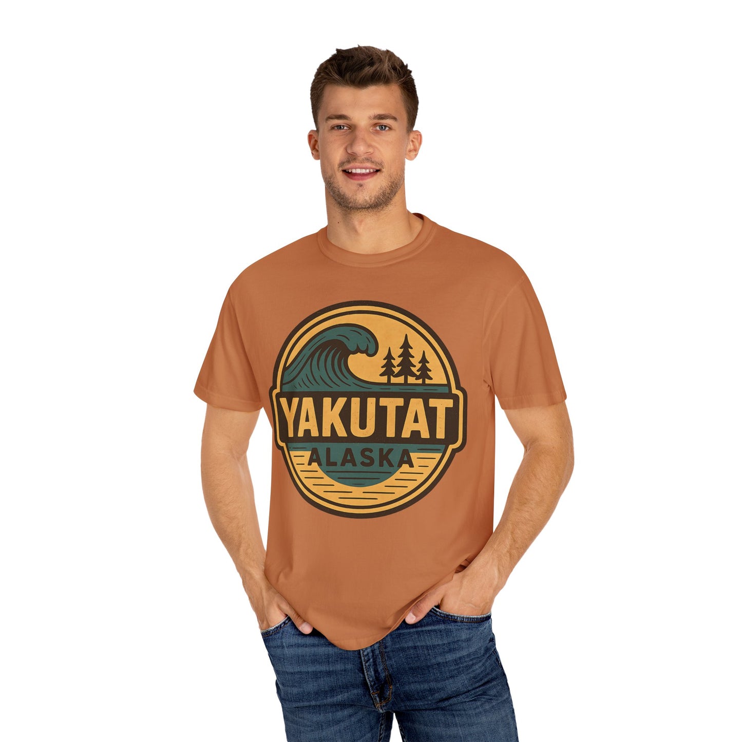 Yakutat, Alaska Cold-Water Surfing T-Shirt, Southeast Alaskan Adventure Unisex Tee - Alaskan Tlingit Heritage