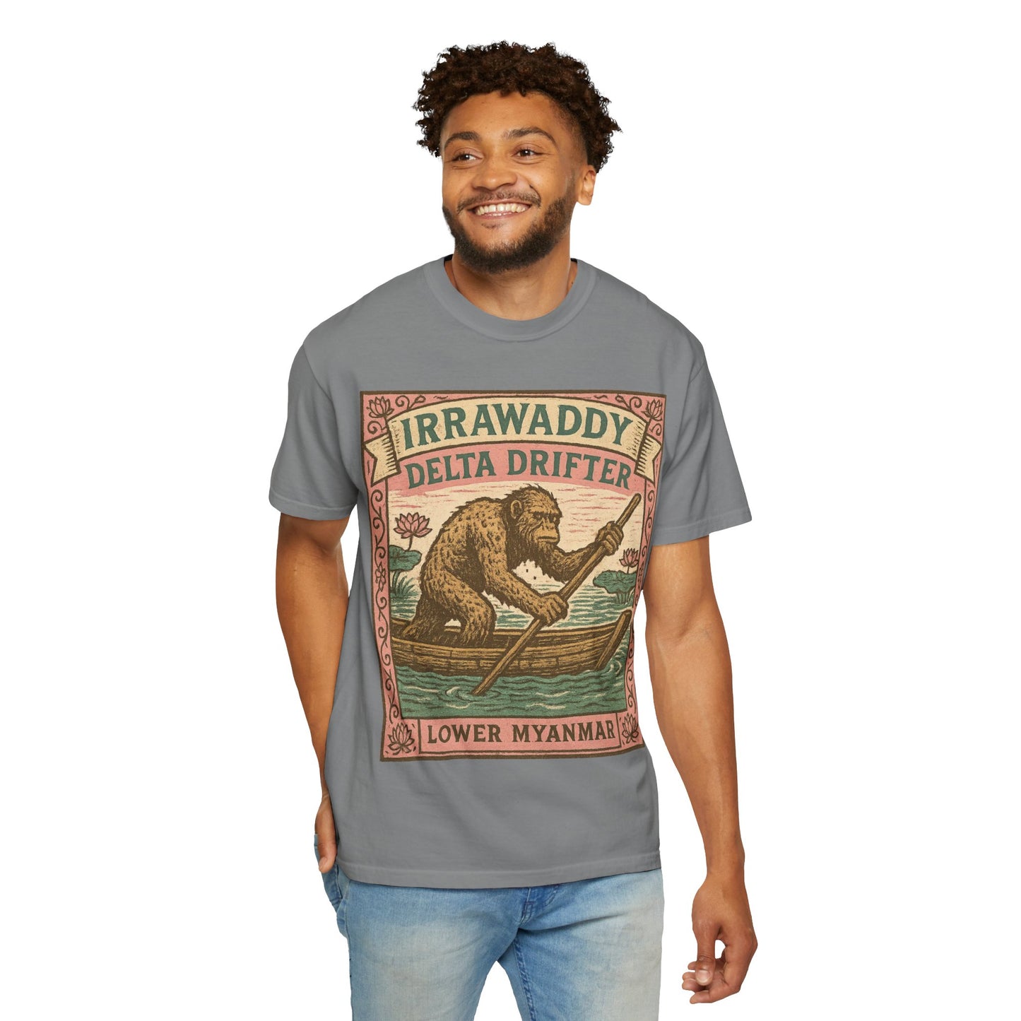 Irrawaddy Delta Drifter - Lower Myanmar - Squatches Around the World Collection - Comfort Colors 1717 T-Shirt