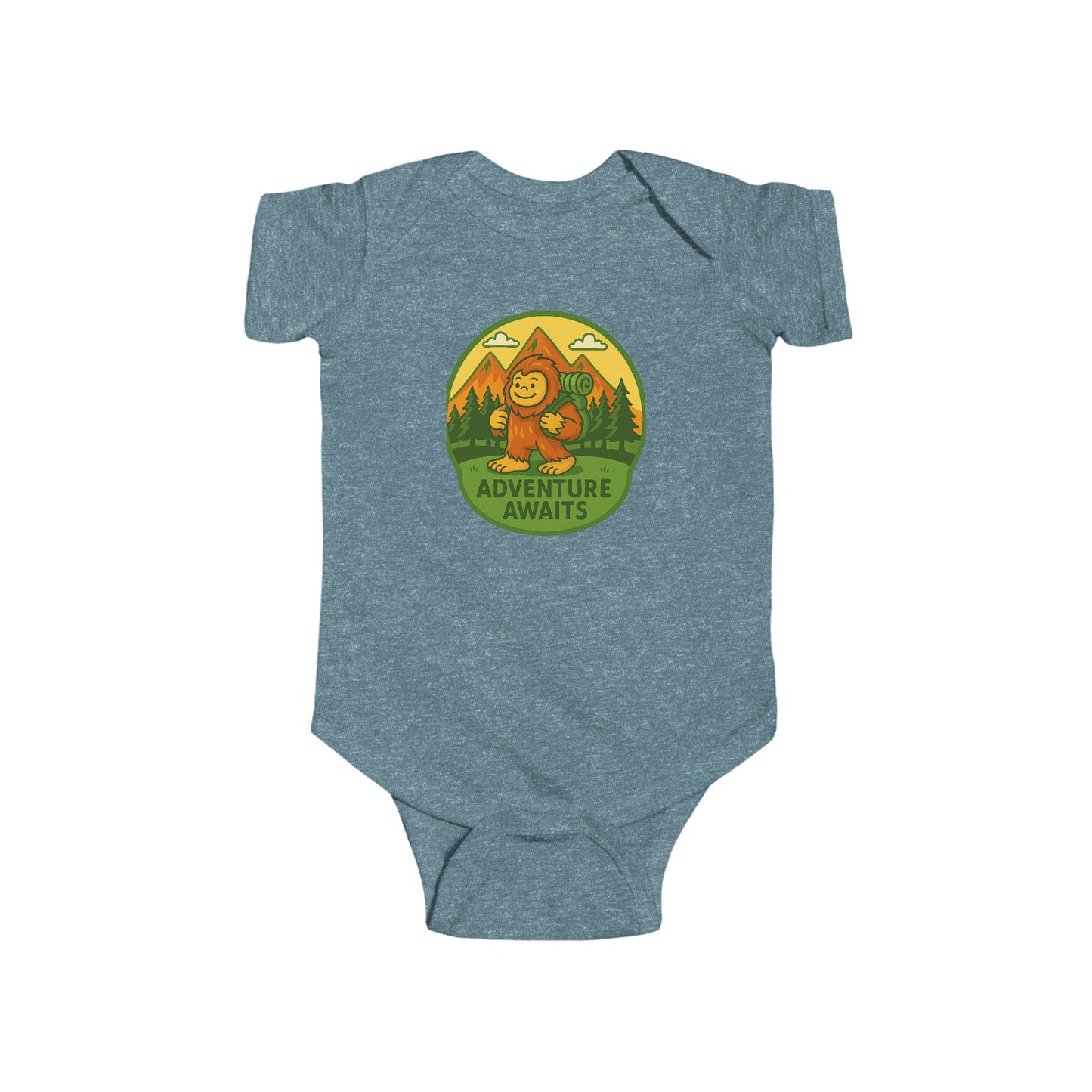 Adventure Awaits Baby Bodysuit, Sasquatch / Bigfoot Enthusiast 100% Cotton for Lil Squatch
