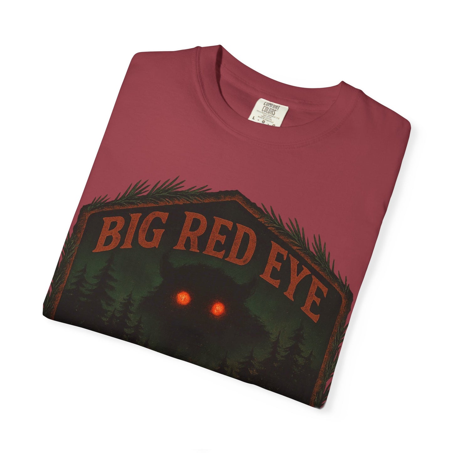 Big Red Eye Pine Barron Lurker - New Jersey Sasquatch - Squatches Around the World Collection - Comfort Colors 1717