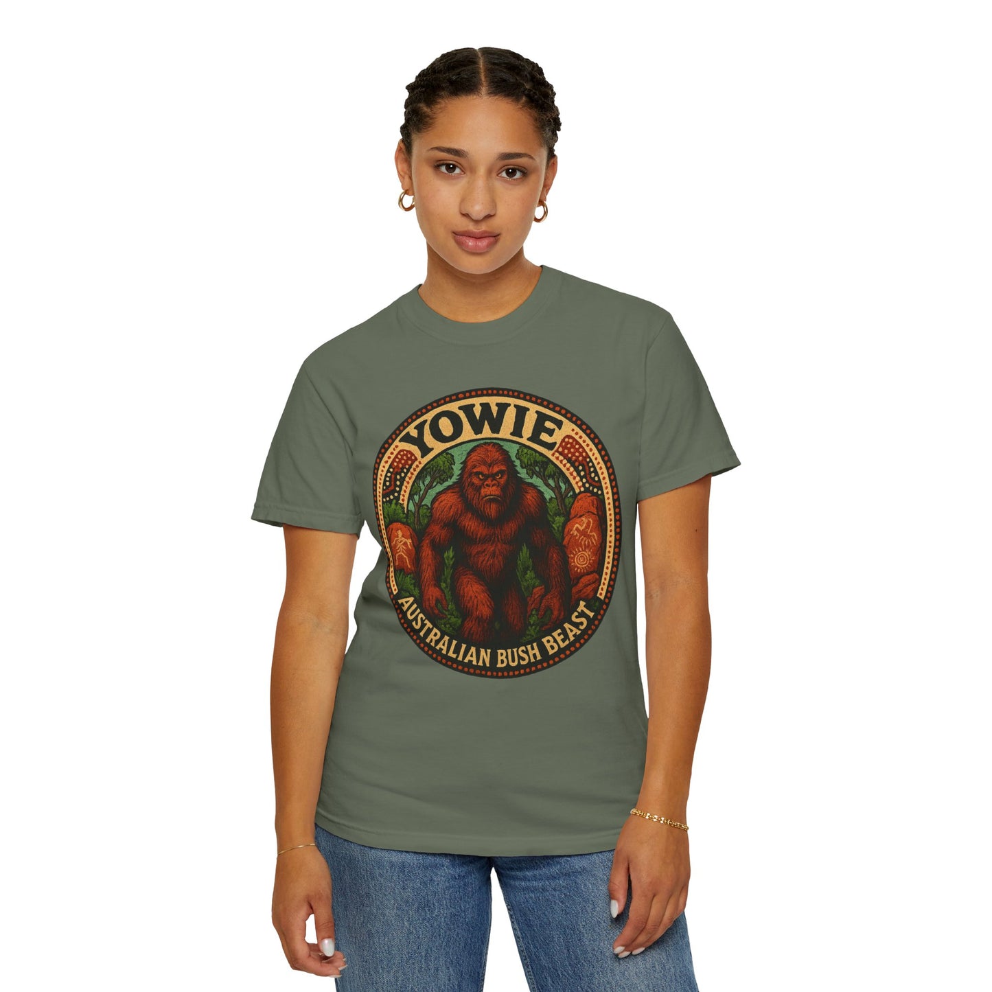 Yowie Australian Bush Beast T-Shirt, Unisex Graphic Tee, Nature Lover Gift, Outdoor Adventure Shirt, Fun Animal Tee, Eco-Friendly Apparel