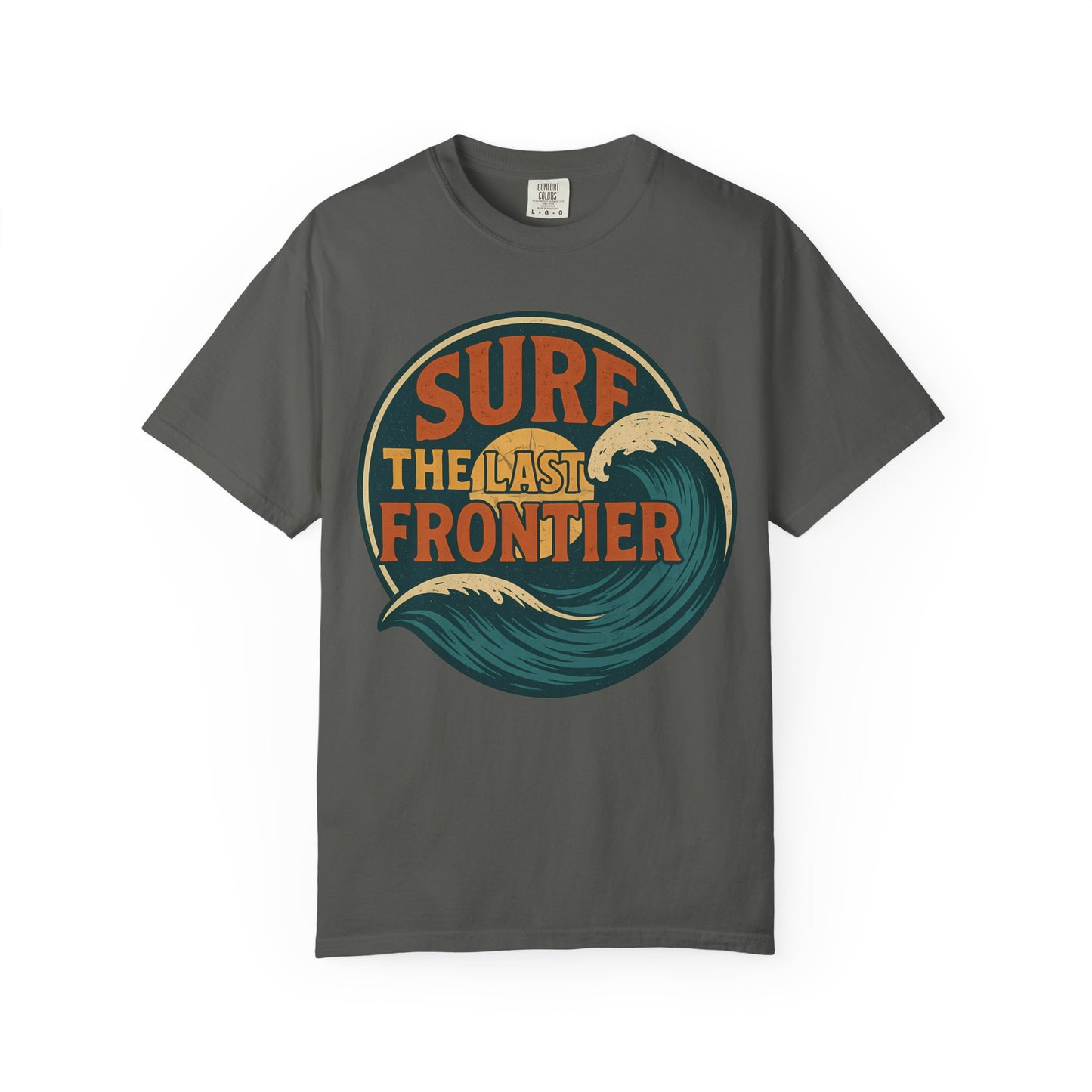 Surf The Last Frontier Vintage T-Shirt – Heavyweight Garment-Dyed 100% Cotton Unisex Tee