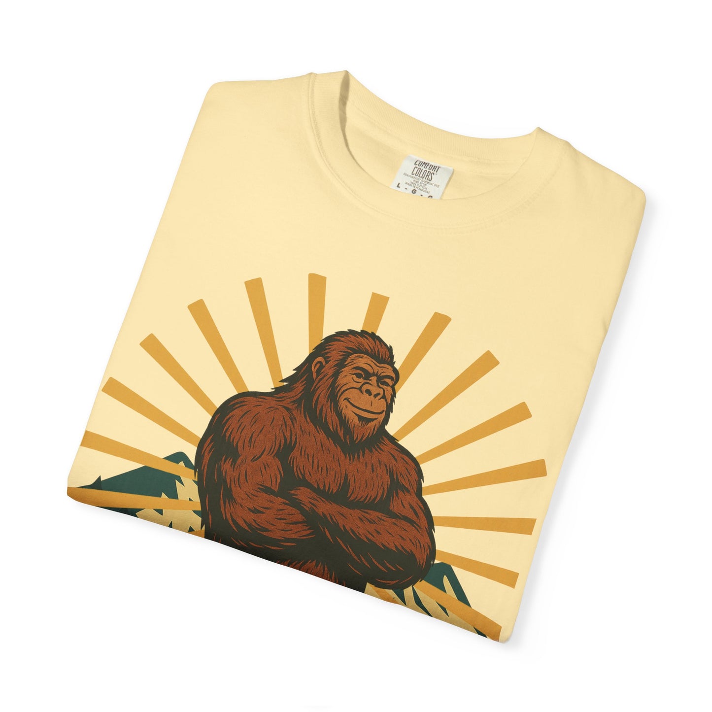 Bigfoot Energy T-Shirt - Retro Bigfoot Enthusiast Tee - Outdoor Adventure Sasquatch Shirt - Unisex Garment-Dyed