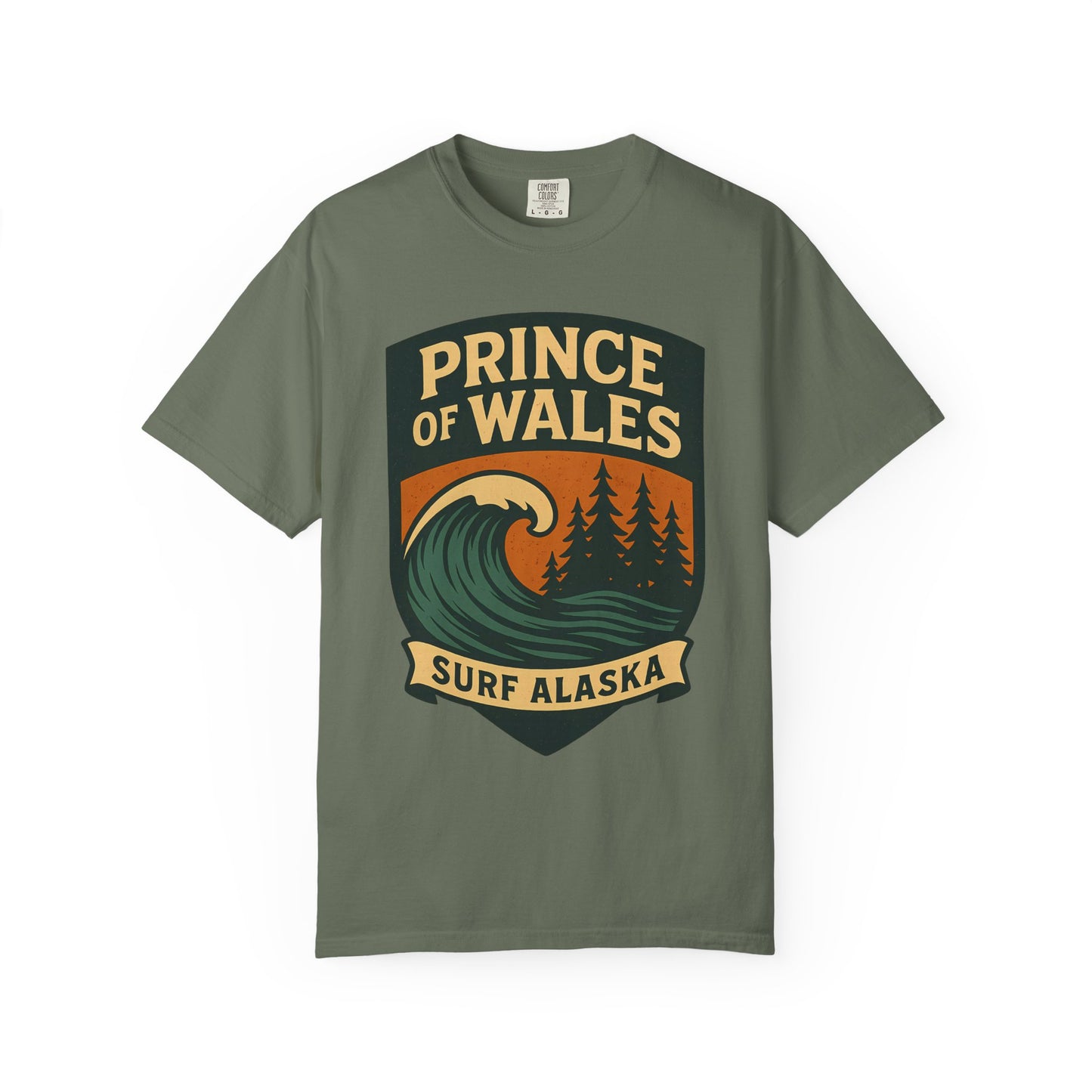 Prince of Wales Alaska Surf T-Shirt | Cold-Water Surf Scene Graphic Tee | Eco-Friendly Unisex Shirt