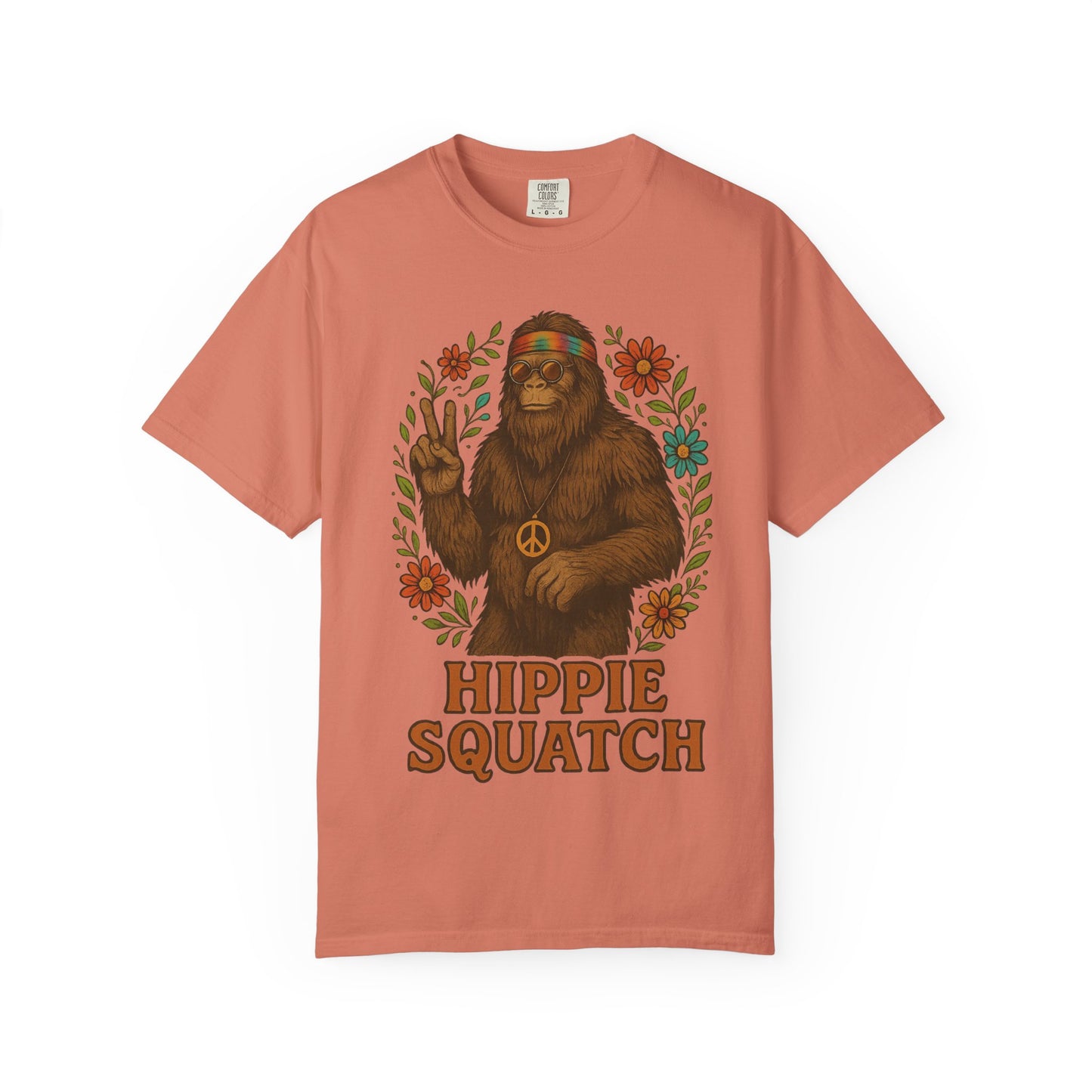 Hippie Sasquatch T-Shirt, Vintage Unisex Tee, Bohemian Style Top - Bigfoot Comfort Colors 1717